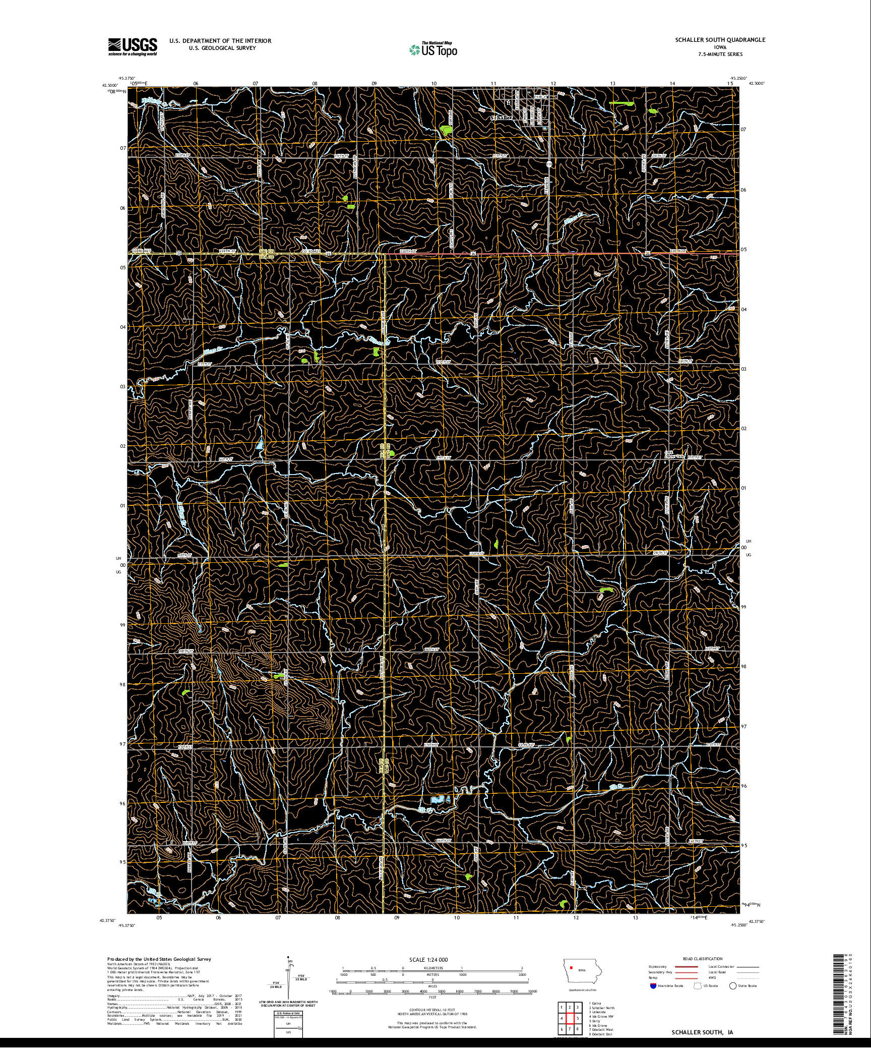 US TOPO 7.5-MINUTE MAP FOR SCHALLER SOUTH, IA