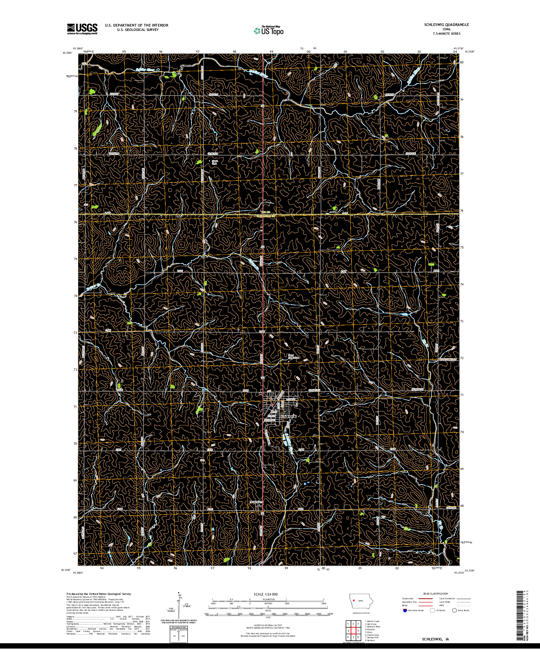 US TOPO 7.5-MINUTE MAP FOR SCHLESWIG, IA