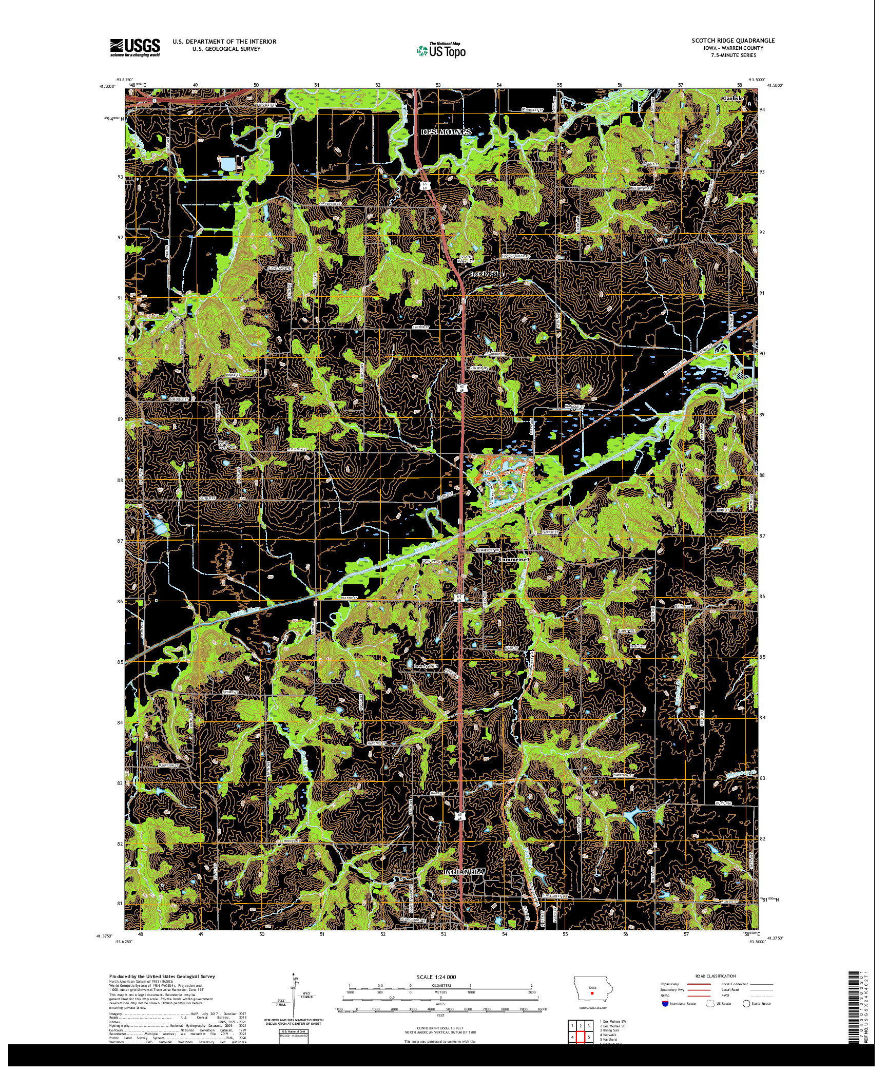 US TOPO 7.5-MINUTE MAP FOR SCOTCH RIDGE, IA