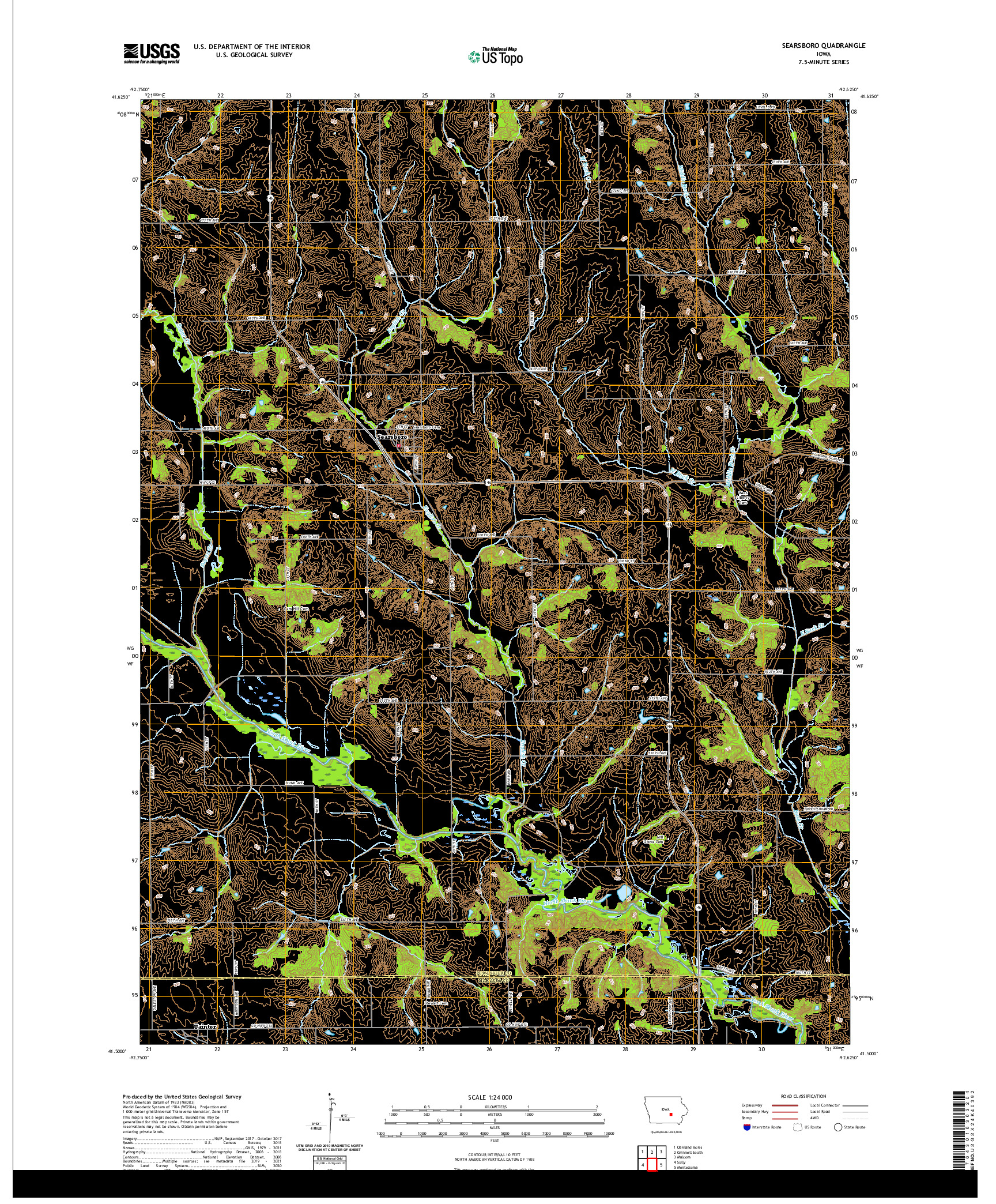 US TOPO 7.5-MINUTE MAP FOR SEARSBORO, IA