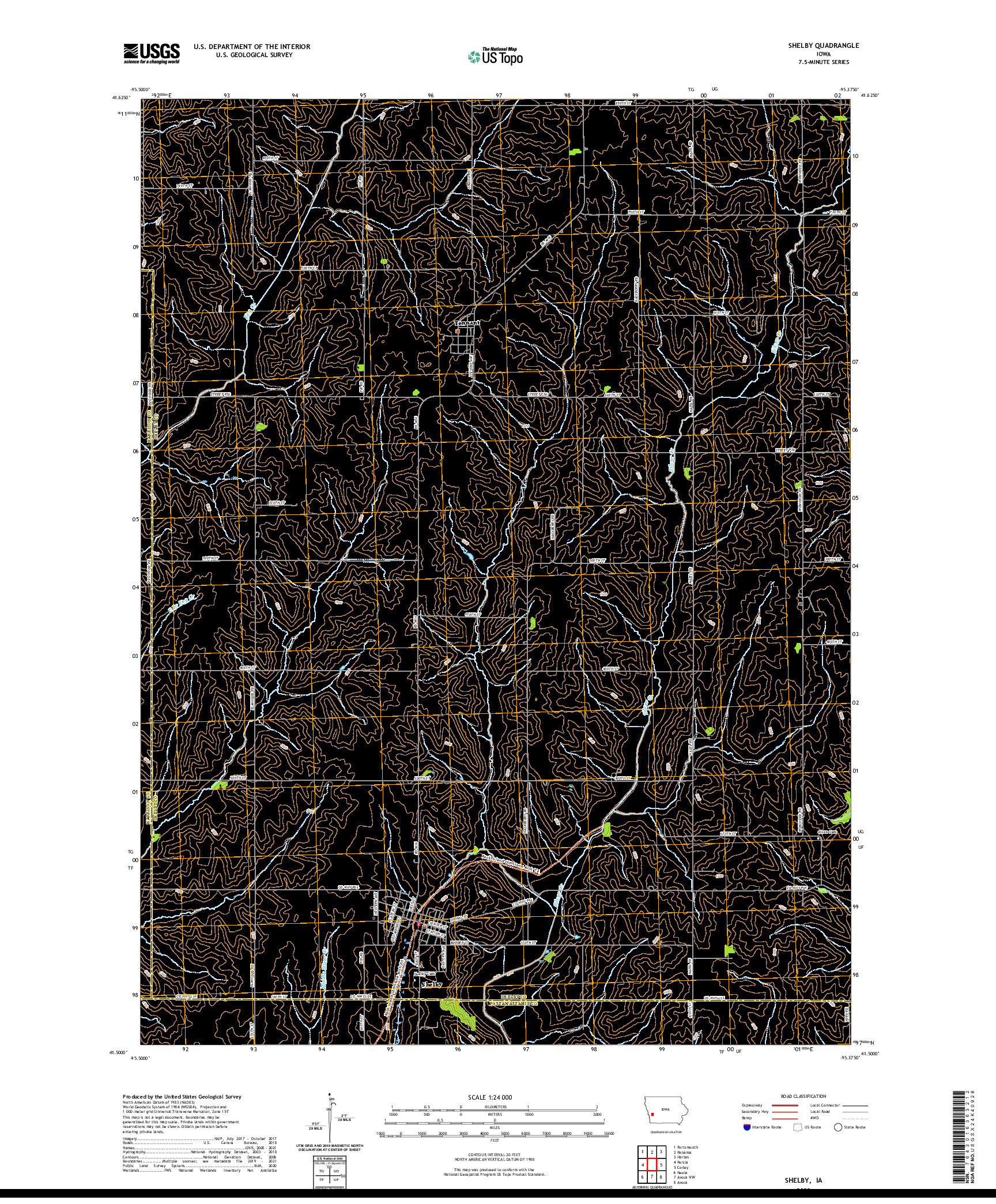 US TOPO 7.5-MINUTE MAP FOR SHELBY, IA