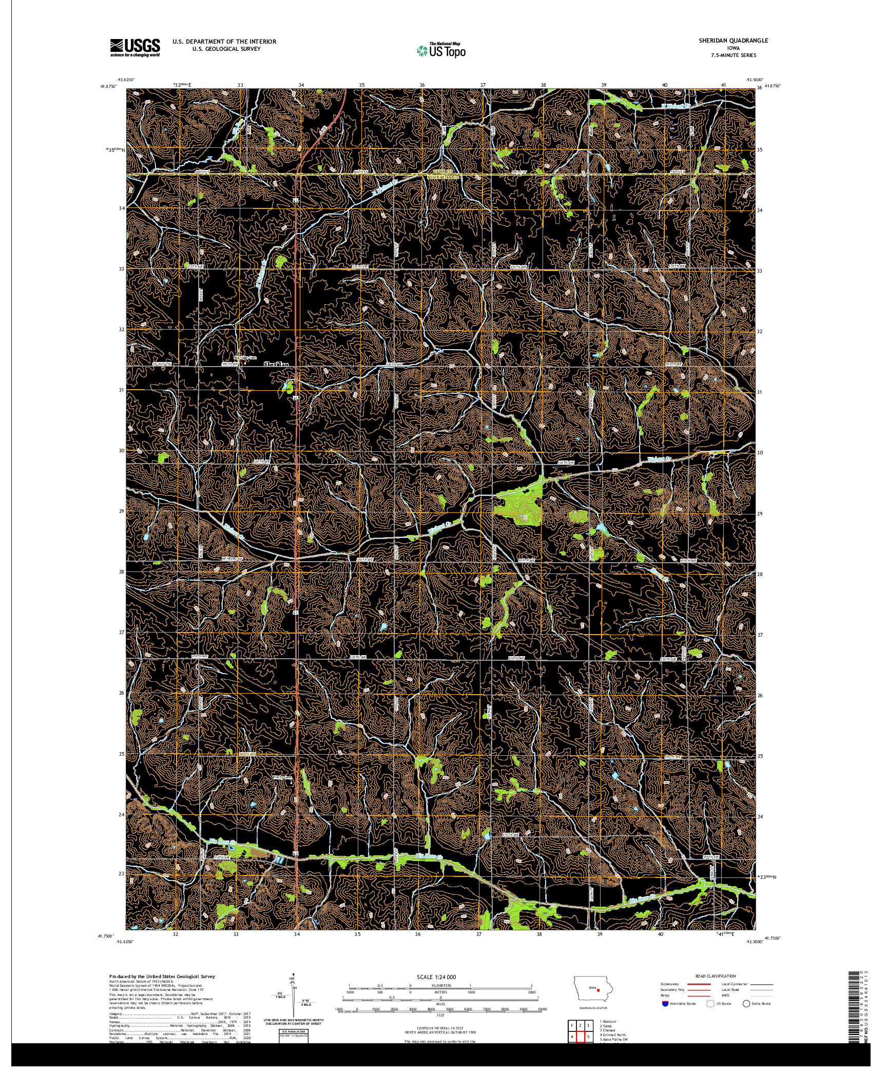 US TOPO 7.5-MINUTE MAP FOR SHERIDAN, IA