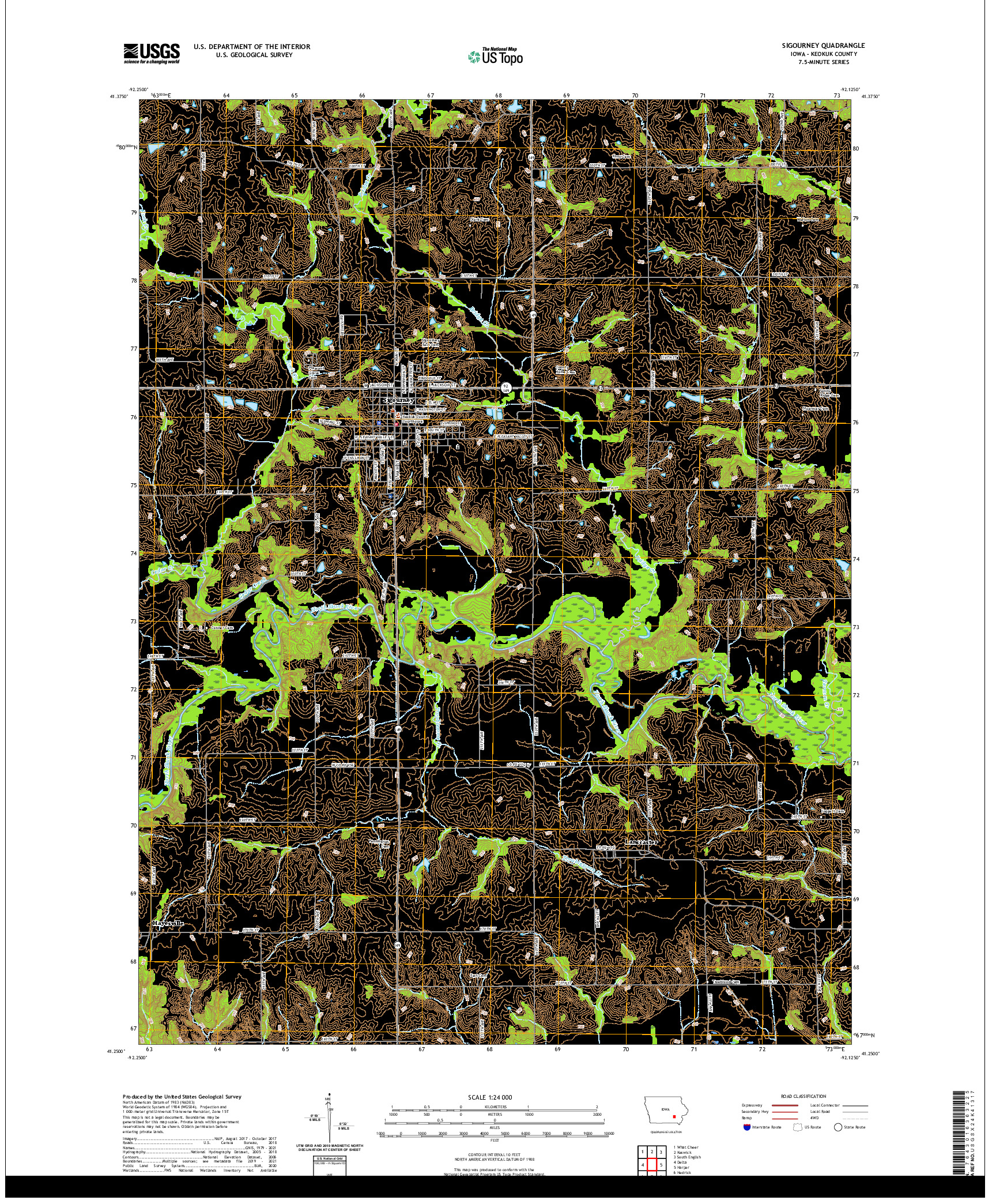 US TOPO 7.5-MINUTE MAP FOR SIGOURNEY, IA