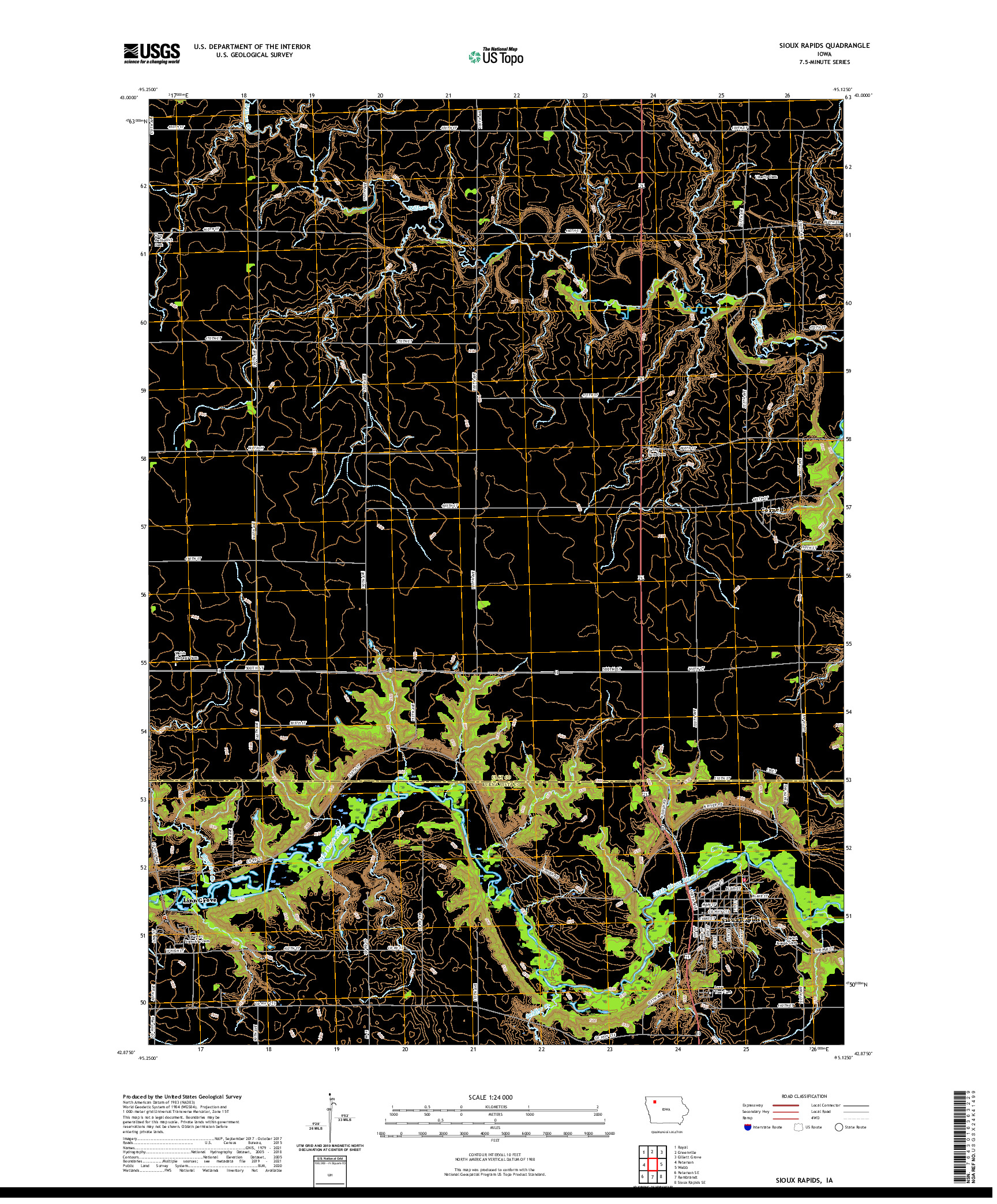 US TOPO 7.5-MINUTE MAP FOR SIOUX RAPIDS, IA