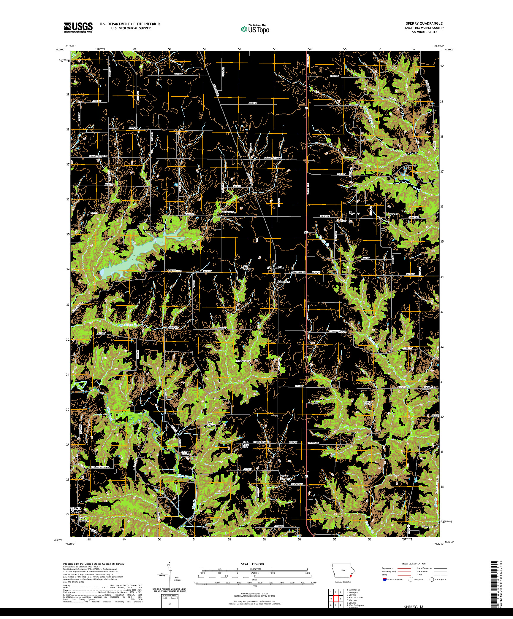 US TOPO 7.5-MINUTE MAP FOR SPERRY, IA