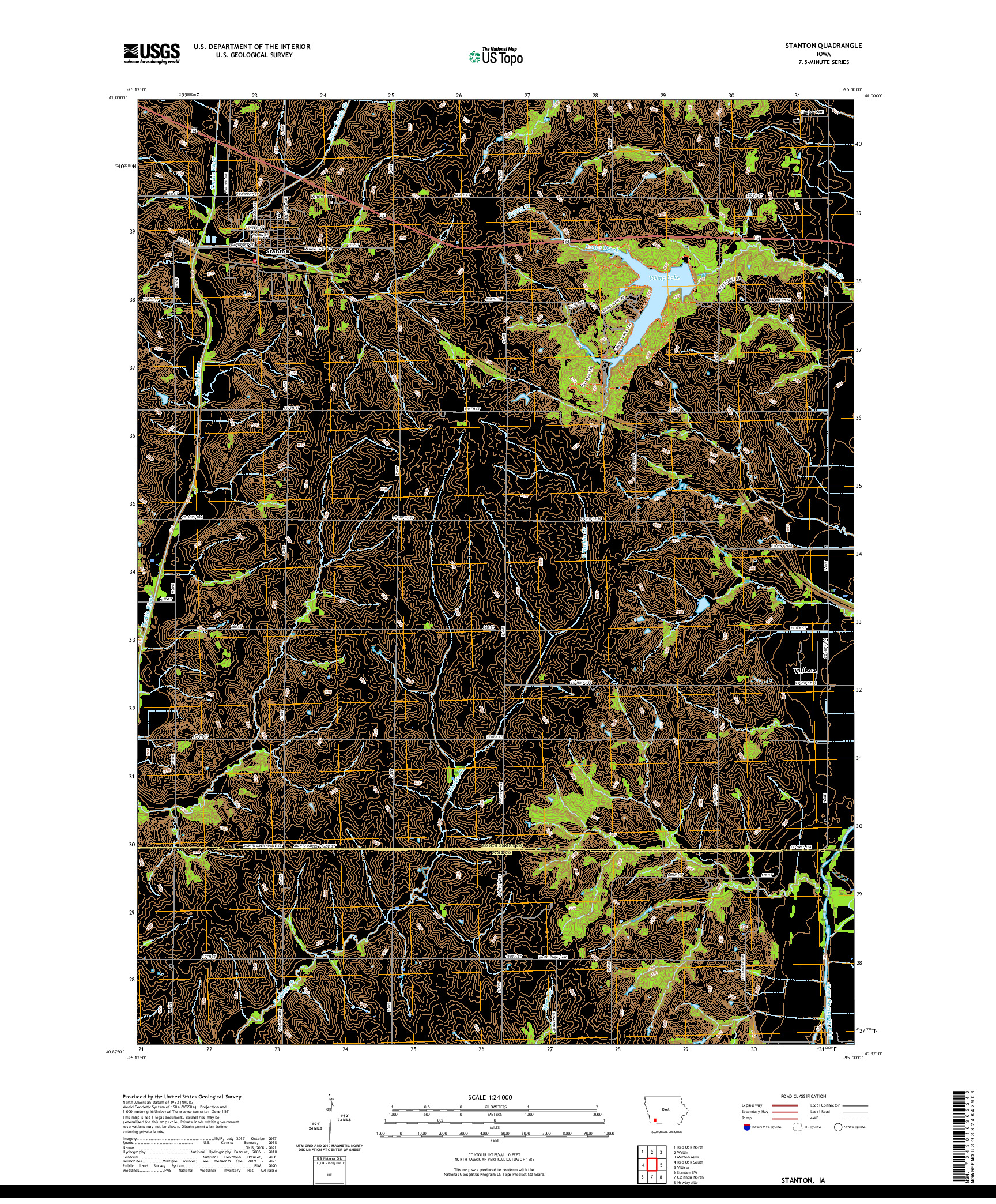 US TOPO 7.5-MINUTE MAP FOR STANTON, IA