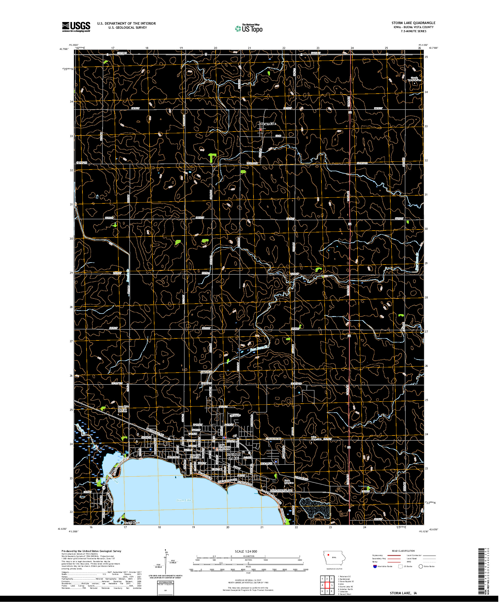 US TOPO 7.5-MINUTE MAP FOR STORM LAKE, IA