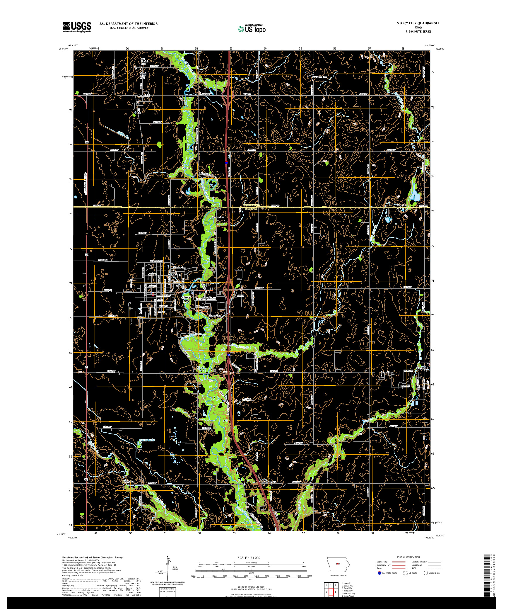 US TOPO 7.5-MINUTE MAP FOR STORY CITY, IA