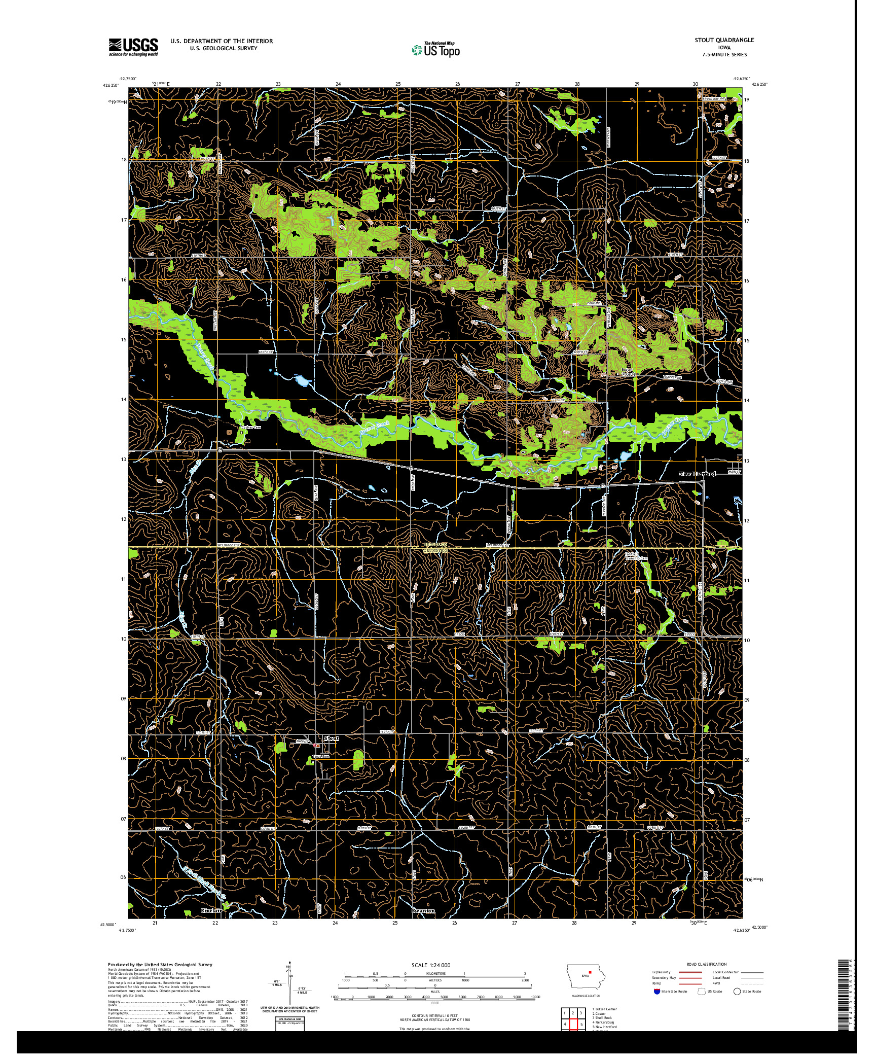 US TOPO 7.5-MINUTE MAP FOR STOUT, IA