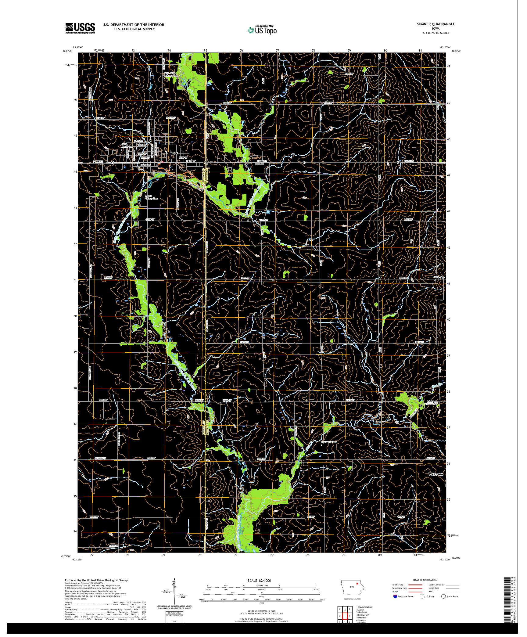 US TOPO 7.5-MINUTE MAP FOR SUMNER, IA