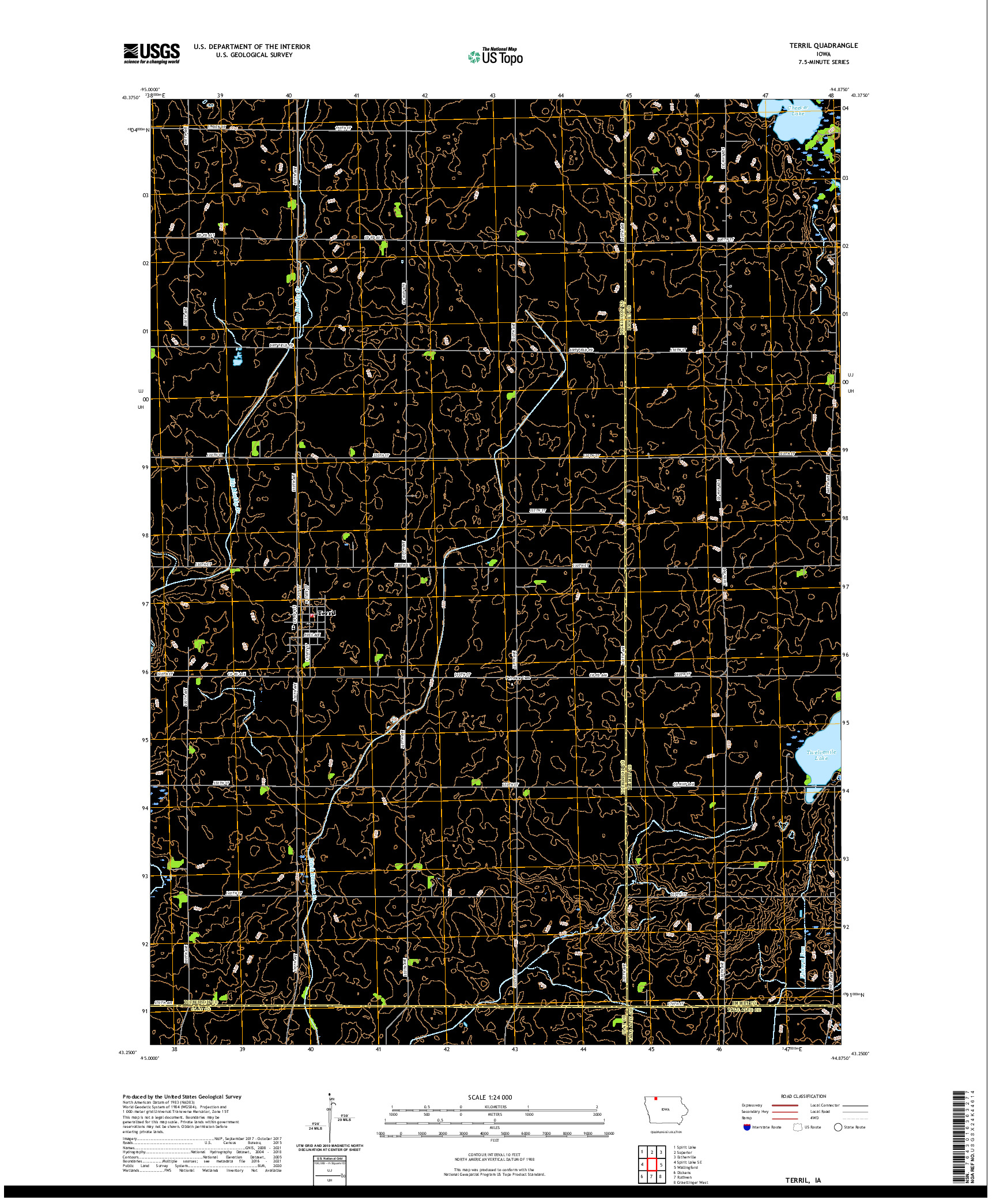 US TOPO 7.5-MINUTE MAP FOR TERRIL, IA
