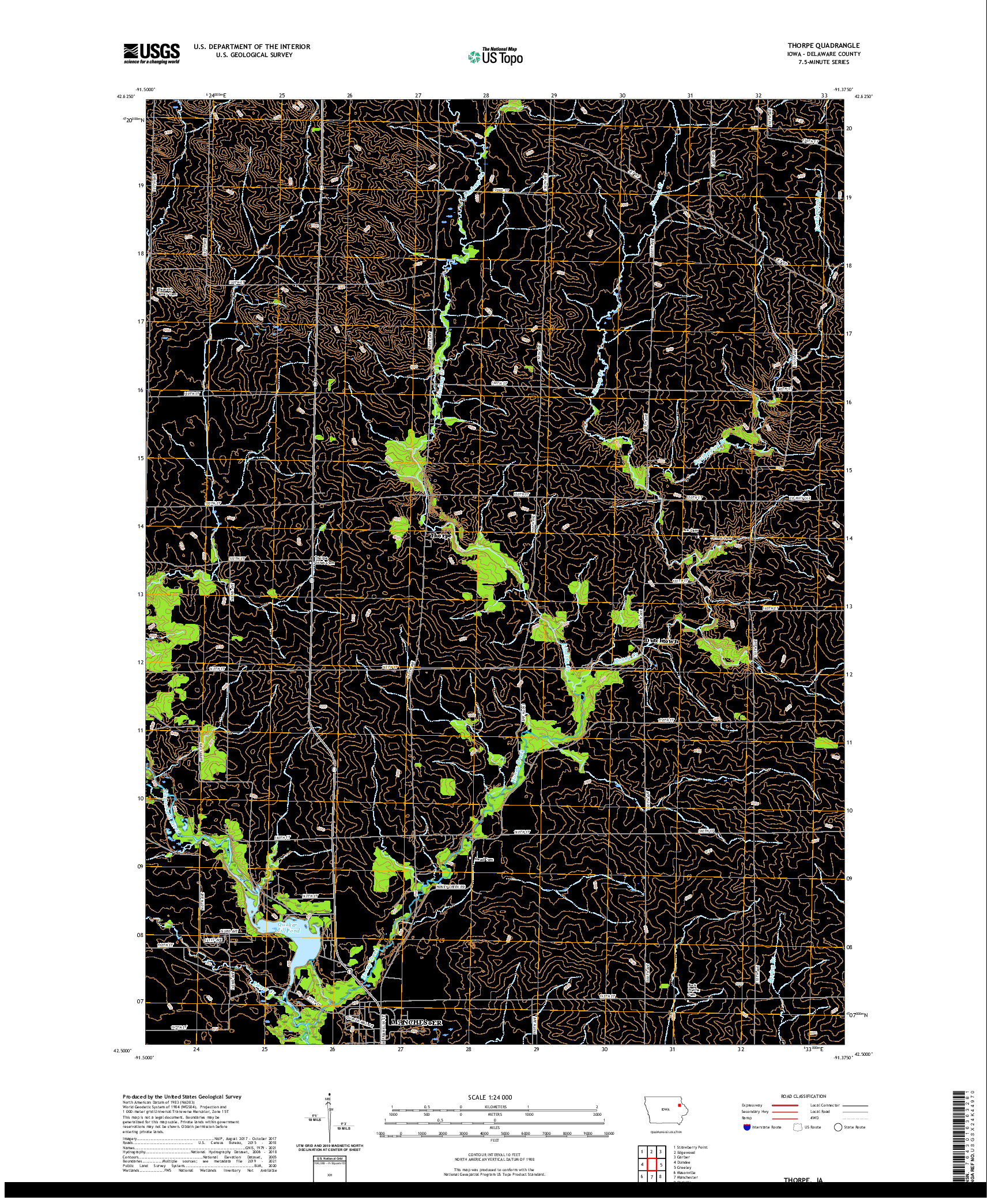 US TOPO 7.5-MINUTE MAP FOR THORPE, IA