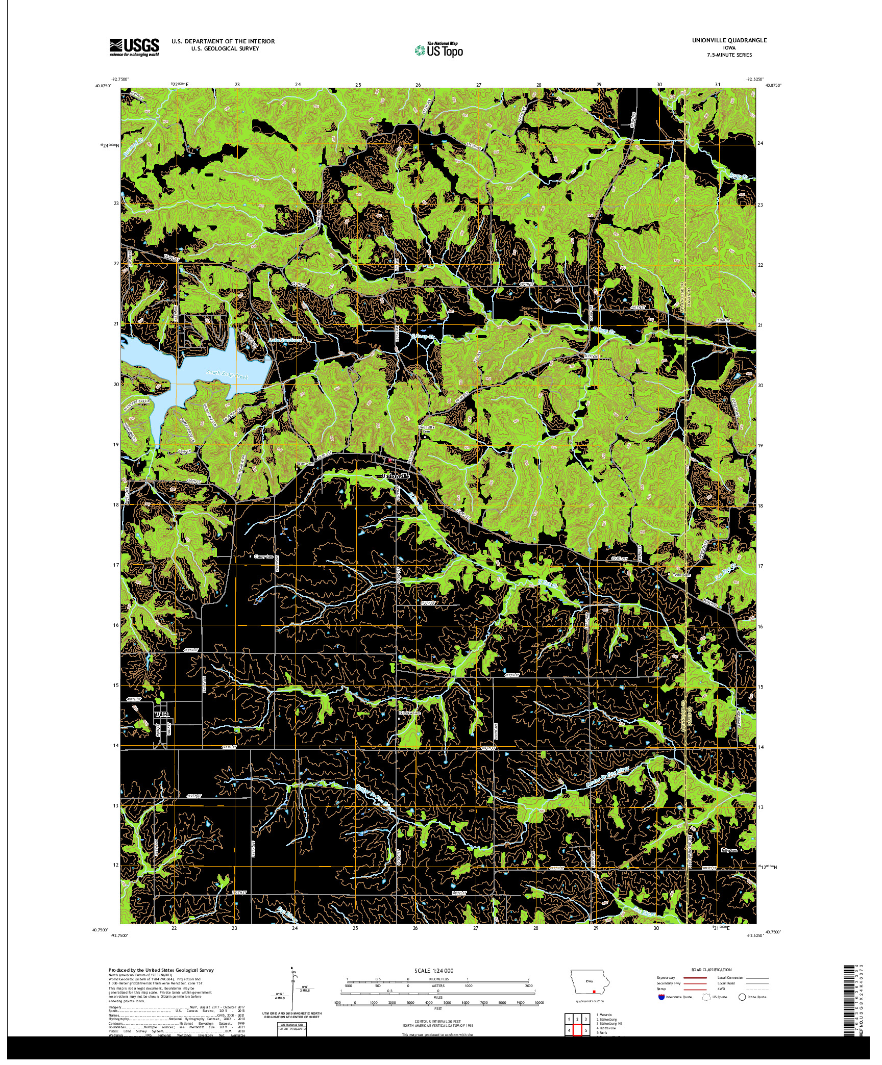 US TOPO 7.5-MINUTE MAP FOR UNIONVILLE, IA