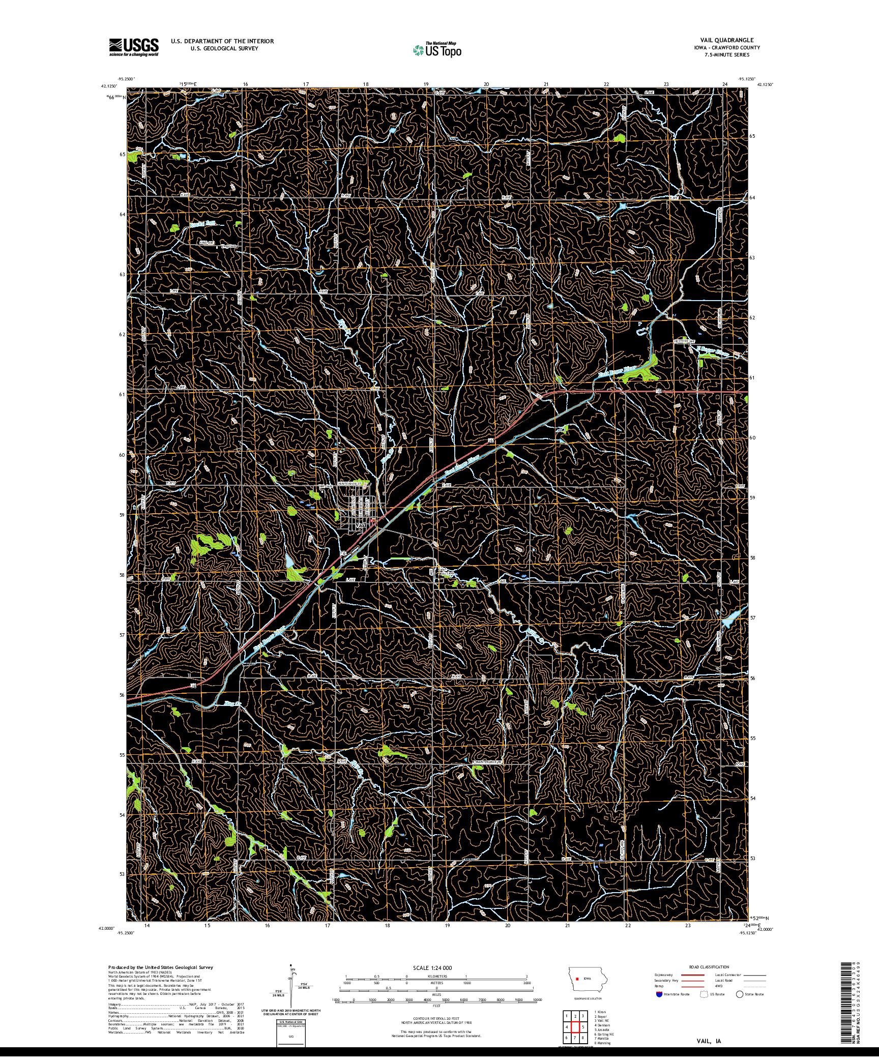 US TOPO 7.5-MINUTE MAP FOR VAIL, IA