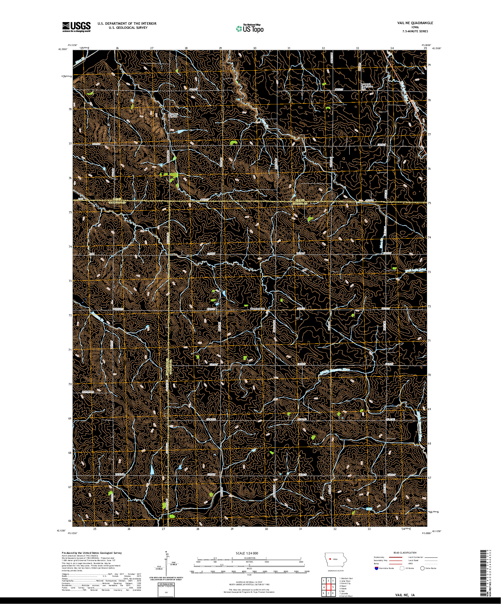 US TOPO 7.5-MINUTE MAP FOR VAIL NE, IA