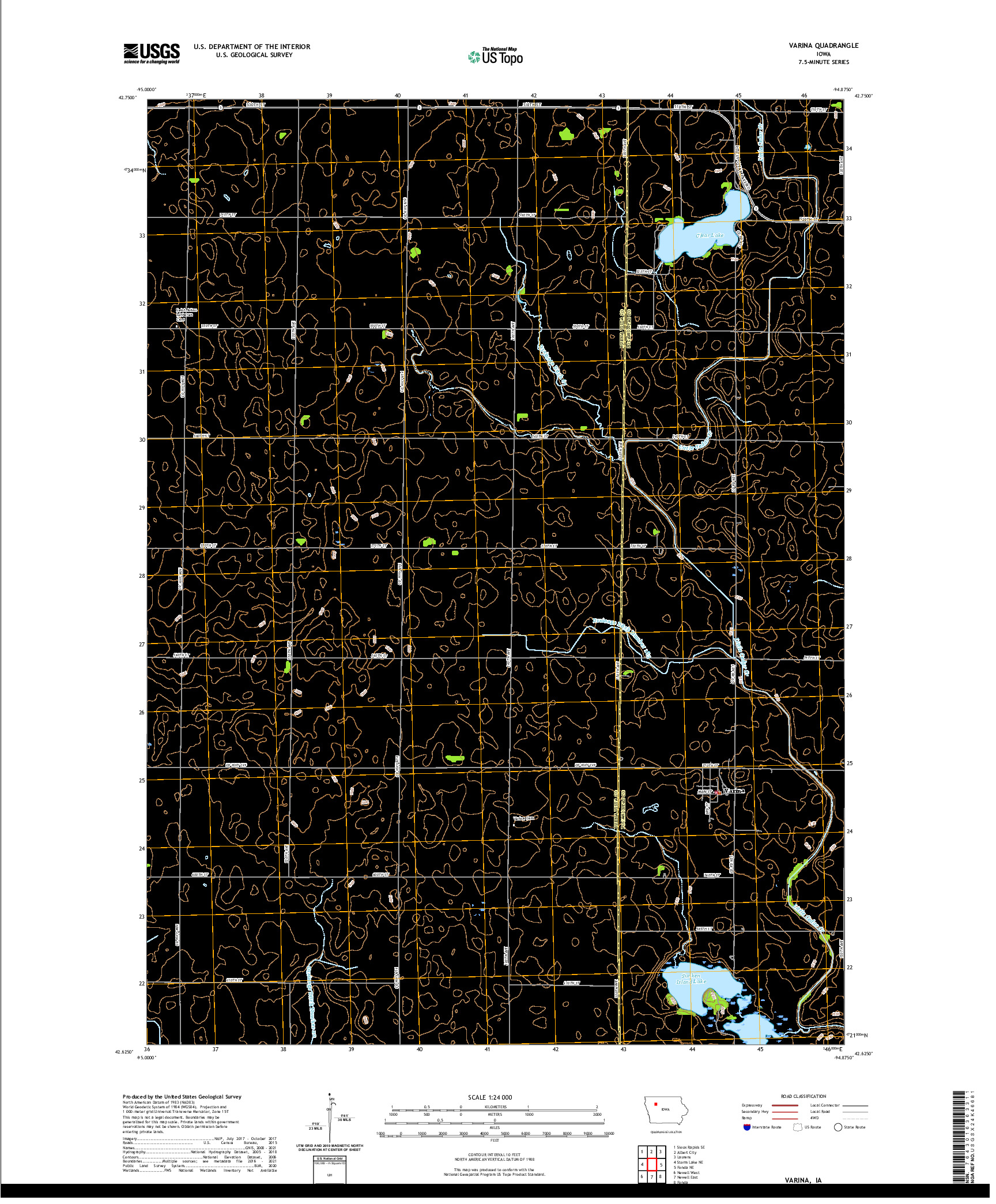 US TOPO 7.5-MINUTE MAP FOR VARINA, IA