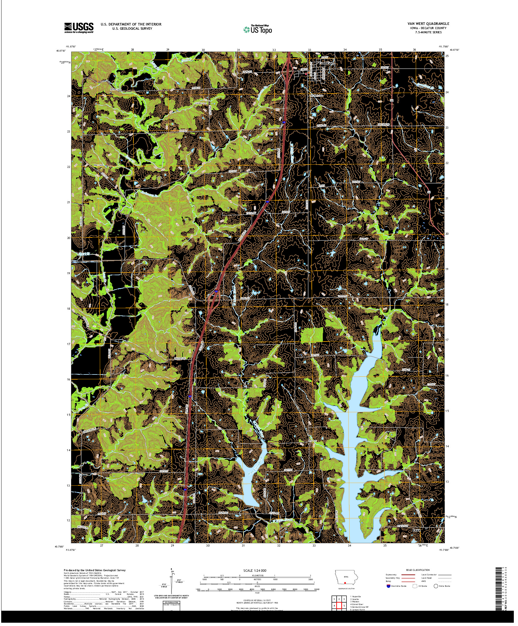 US TOPO 7.5-MINUTE MAP FOR VAN WERT, IA