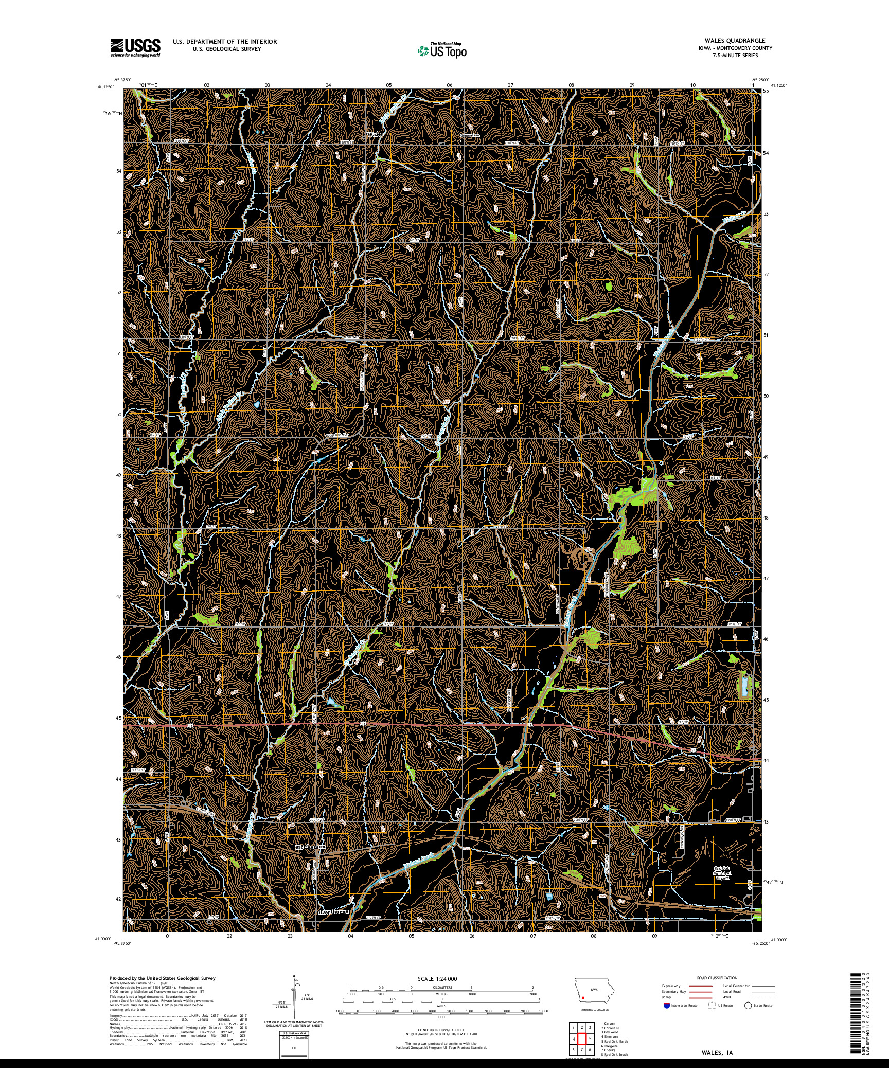 US TOPO 7.5-MINUTE MAP FOR WALES, IA