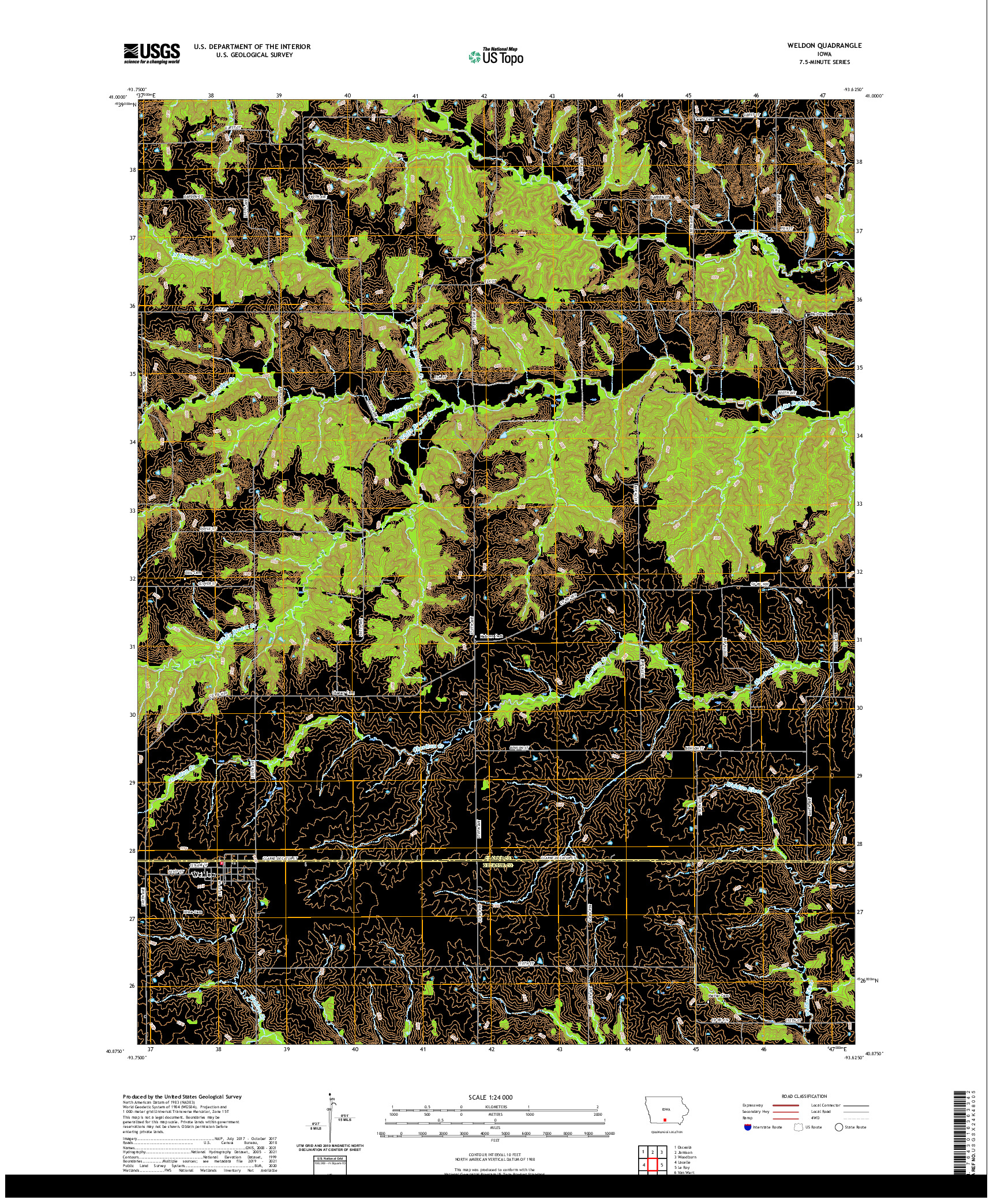 US TOPO 7.5-MINUTE MAP FOR WELDON, IA