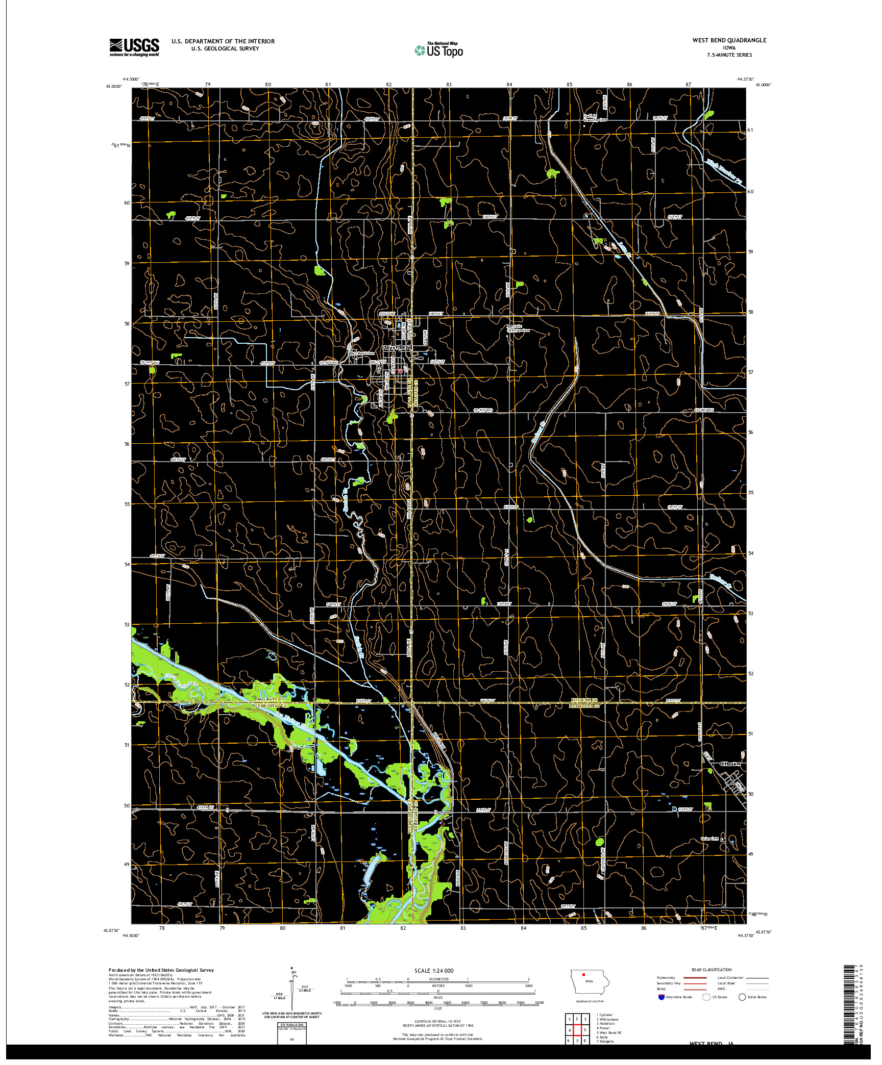 US TOPO 7.5-MINUTE MAP FOR WEST BEND, IA