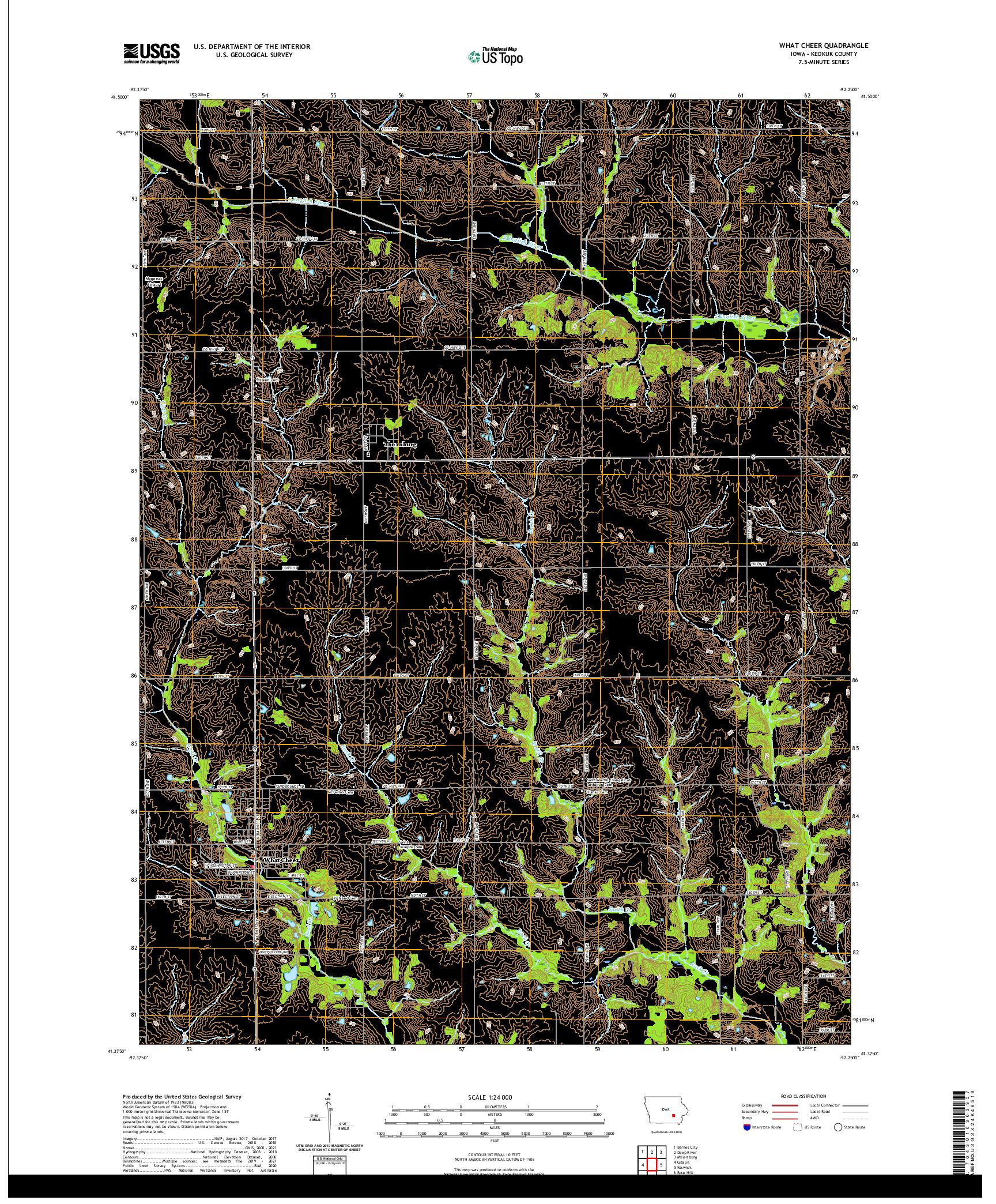 US TOPO 7.5-MINUTE MAP FOR WHAT CHEER, IA