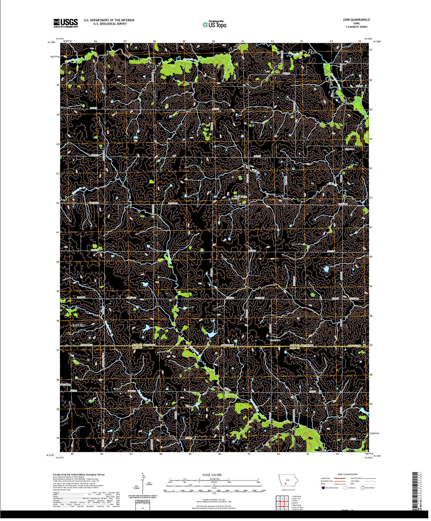 US TOPO 7.5-MINUTE MAP FOR ZION, IA