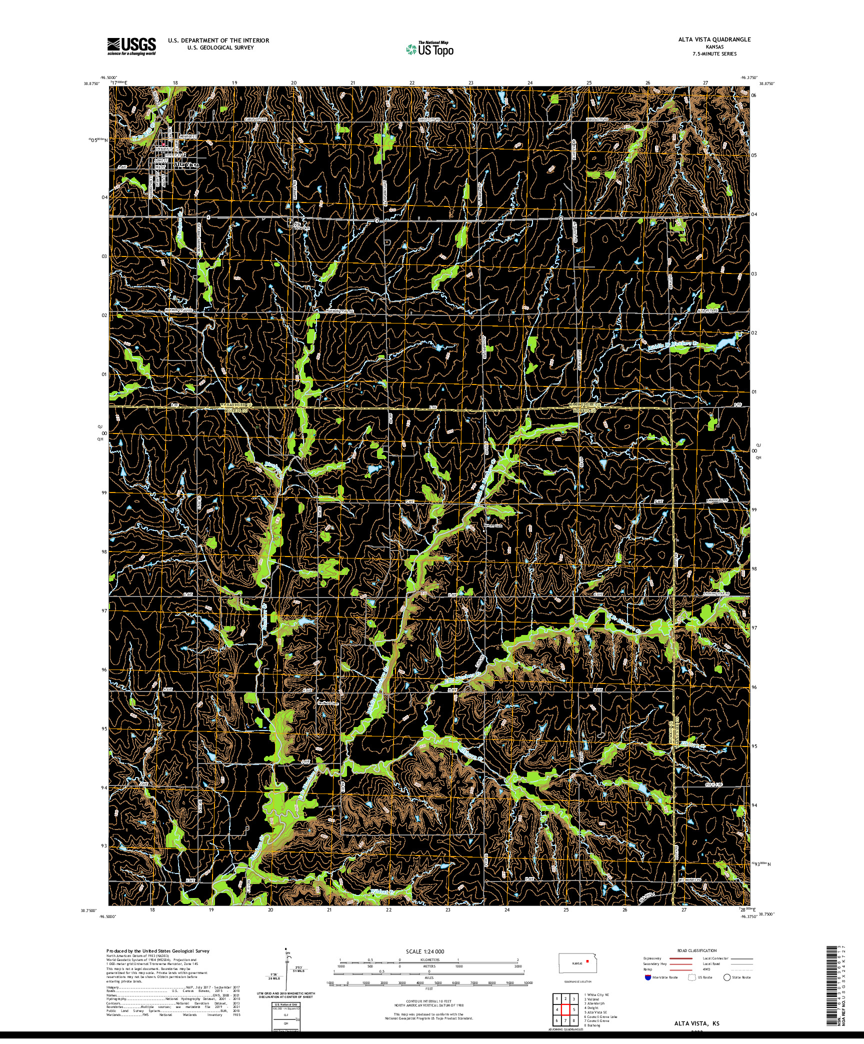 US TOPO 7.5-MINUTE MAP FOR ALTA VISTA, KS