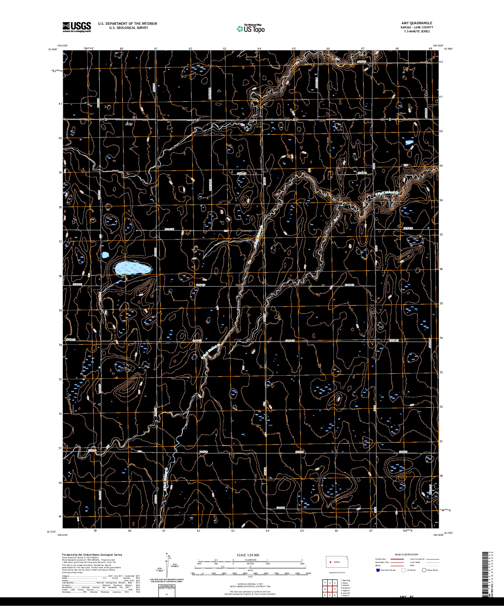 US TOPO 7.5-MINUTE MAP FOR AMY, KS