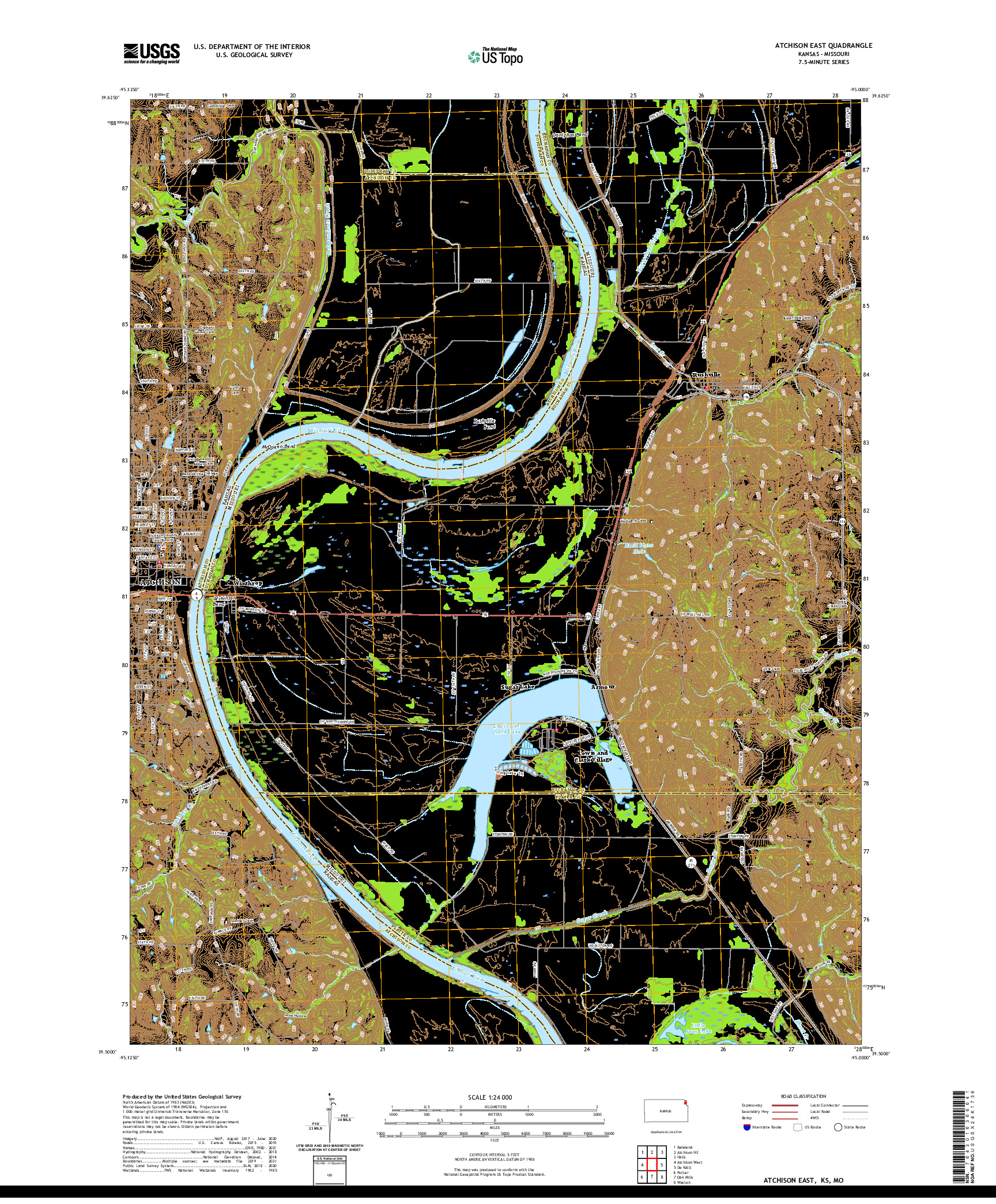 US TOPO 7.5-MINUTE MAP FOR ATCHISON EAST, KS,MO