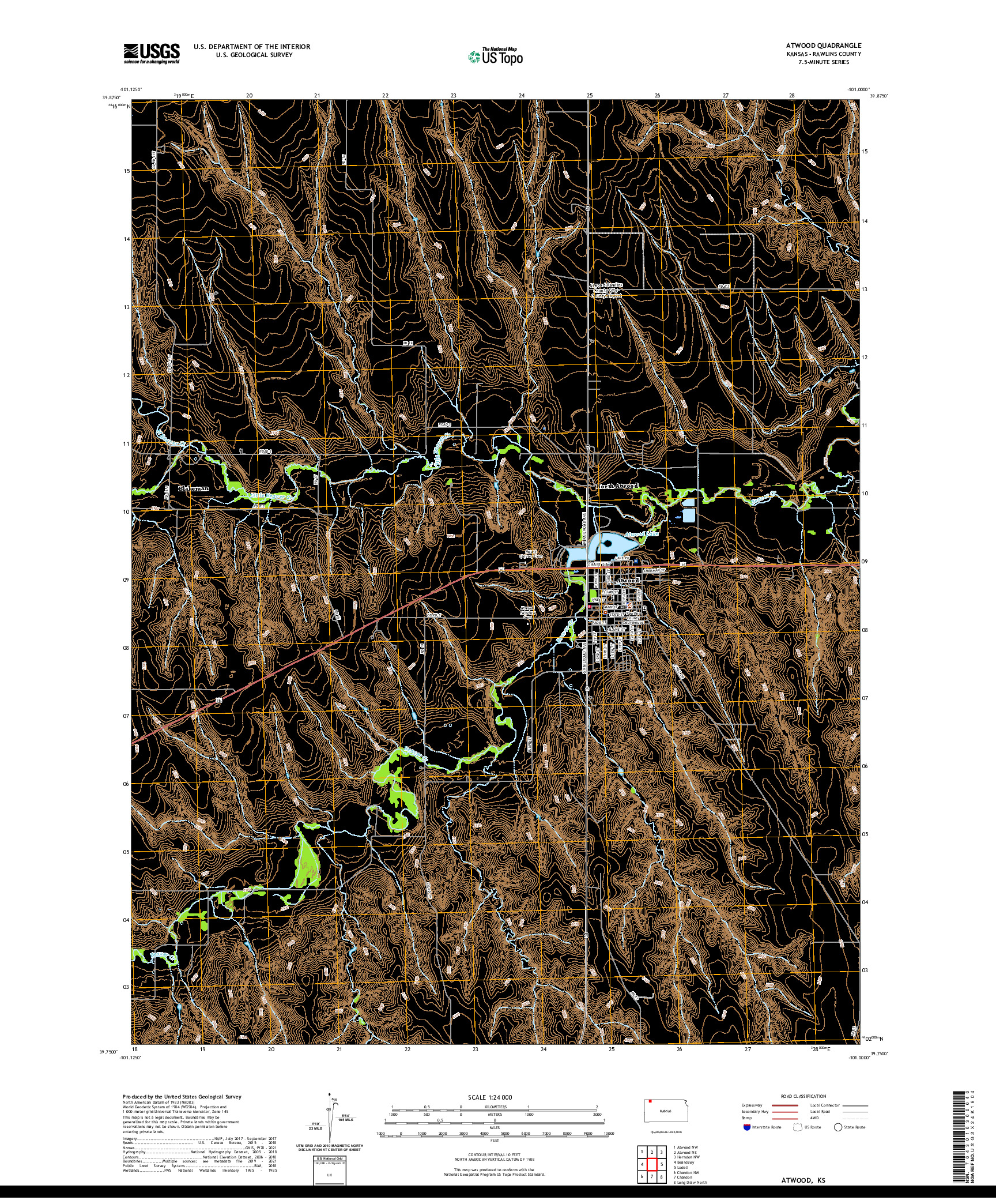 US TOPO 7.5-MINUTE MAP FOR ATWOOD, KS