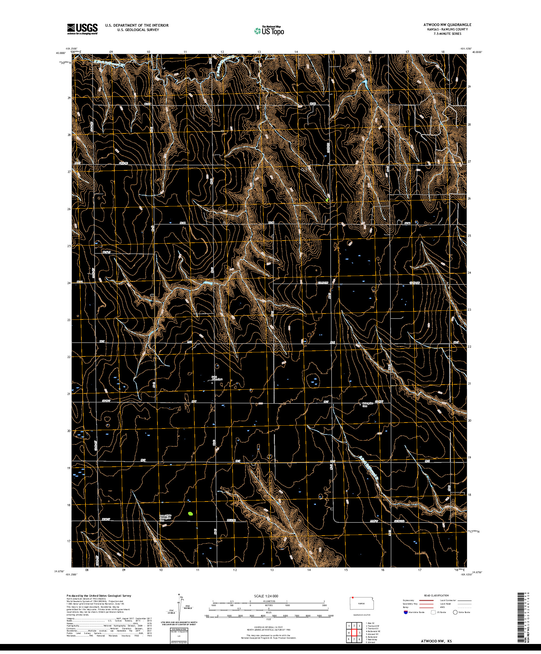 US TOPO 7.5-MINUTE MAP FOR ATWOOD NW, KS