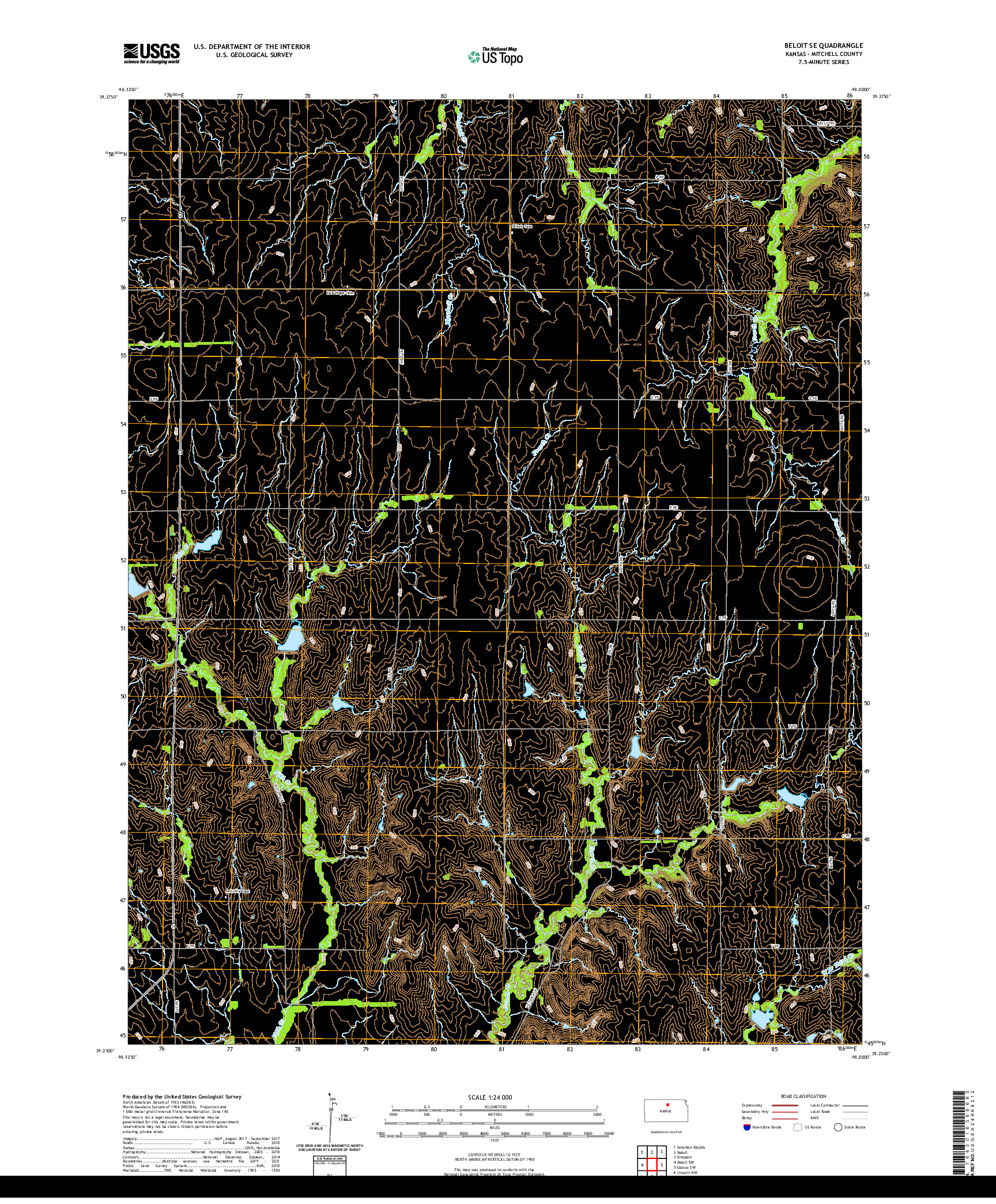 US TOPO 7.5-MINUTE MAP FOR BELOIT SE, KS