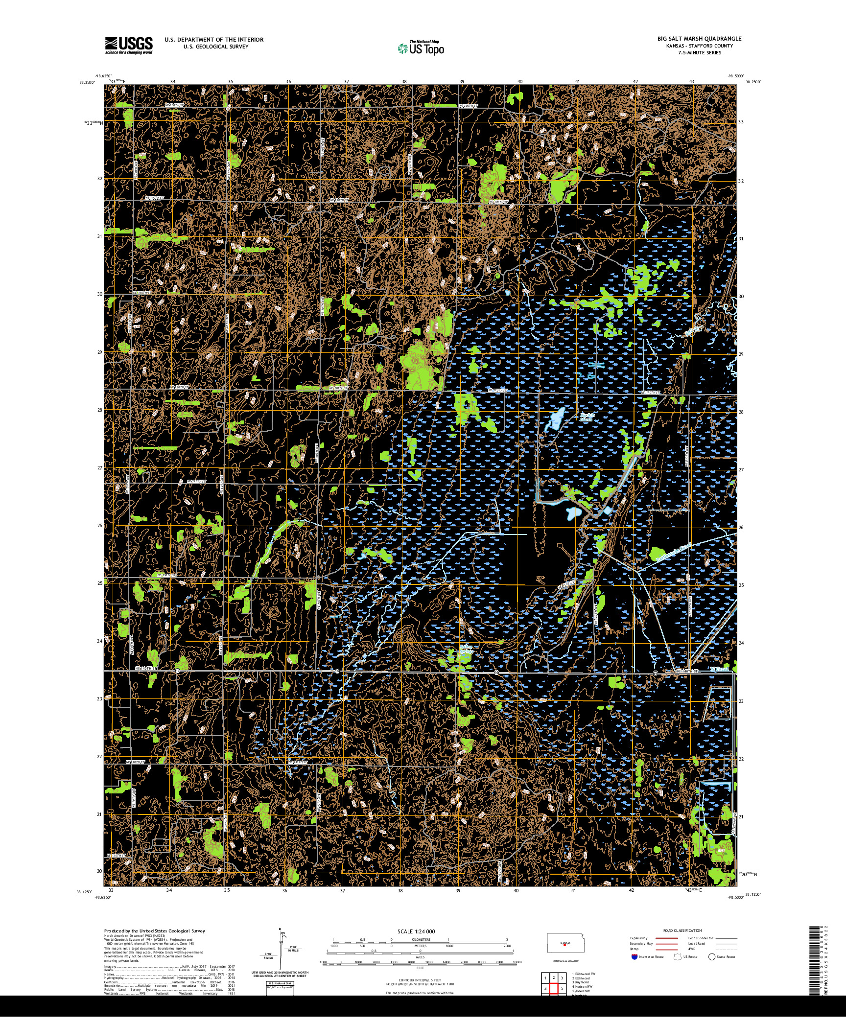 US TOPO 7.5-MINUTE MAP FOR BIG SALT MARSH, KS