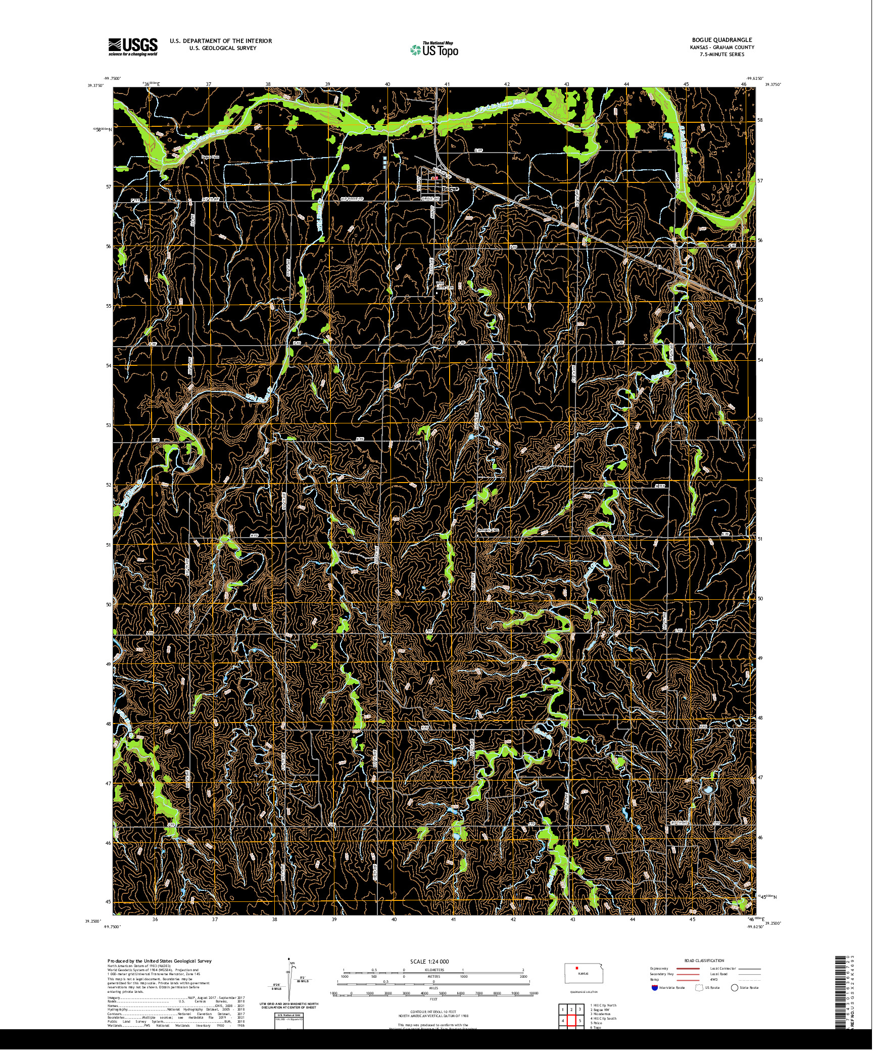 US TOPO 7.5-MINUTE MAP FOR BOGUE, KS