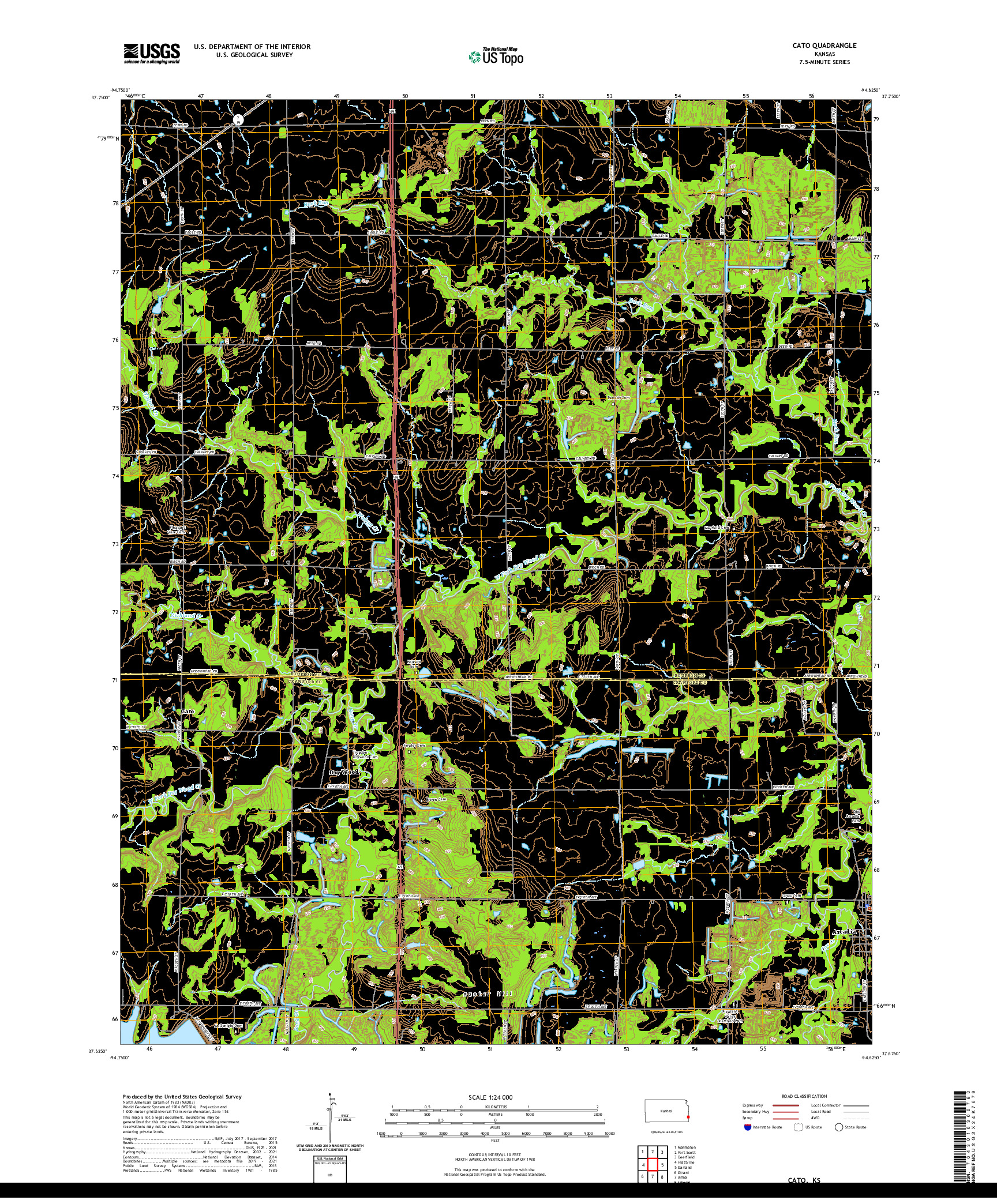 US TOPO 7.5-MINUTE MAP FOR CATO, KS