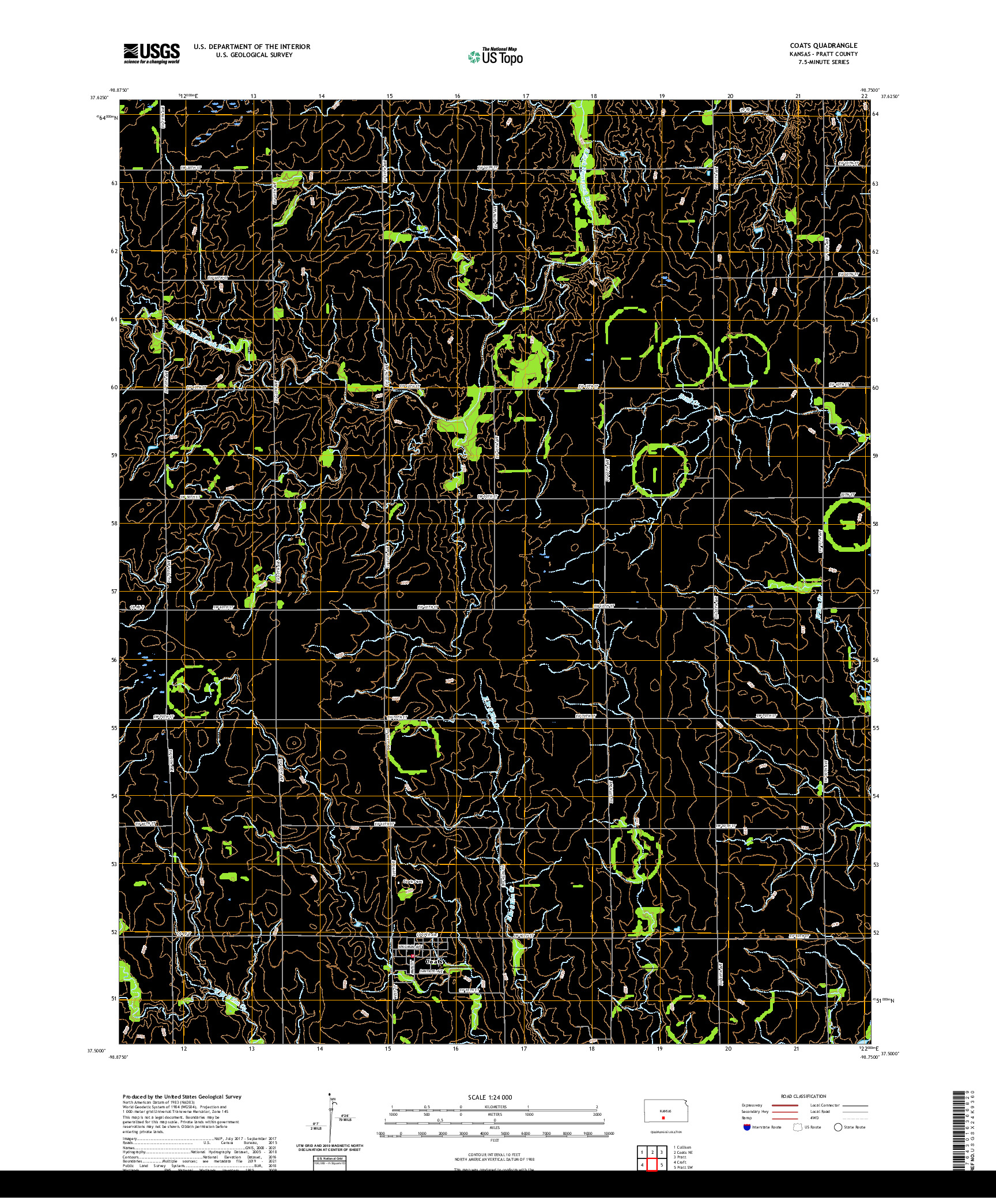 US TOPO 7.5-MINUTE MAP FOR COATS, KS