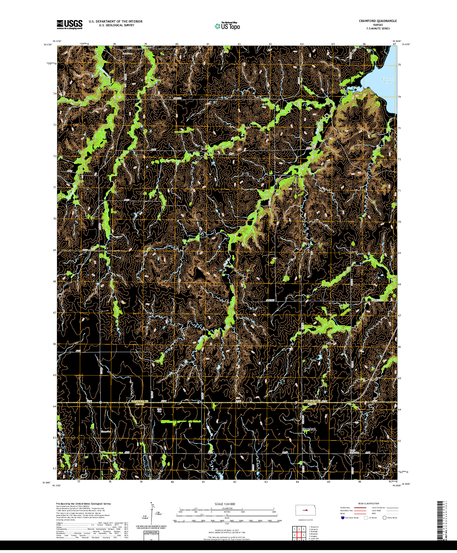 US TOPO 7.5-MINUTE MAP FOR CRAWFORD, KS