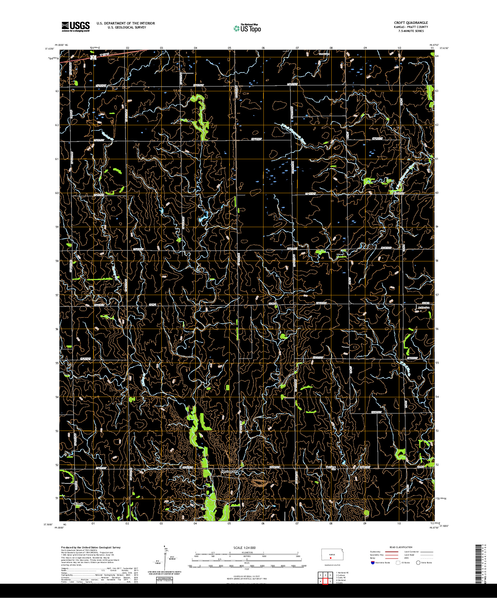 US TOPO 7.5-MINUTE MAP FOR CROFT, KS
