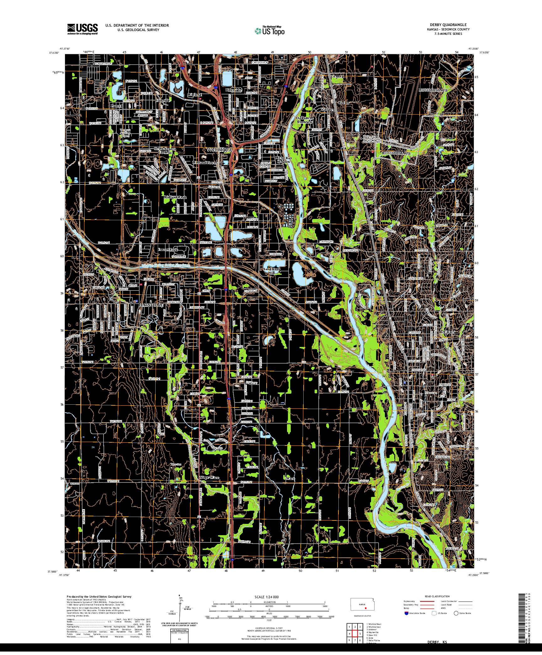 US TOPO 7.5-MINUTE MAP FOR DERBY, KS