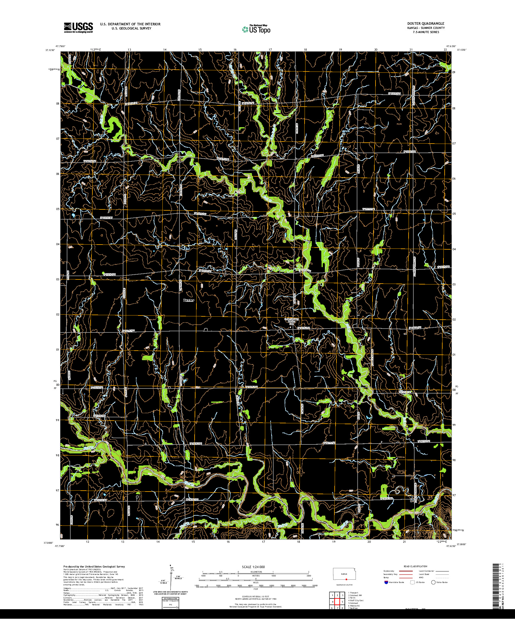 US TOPO 7.5-MINUTE MAP FOR DOSTER, KS