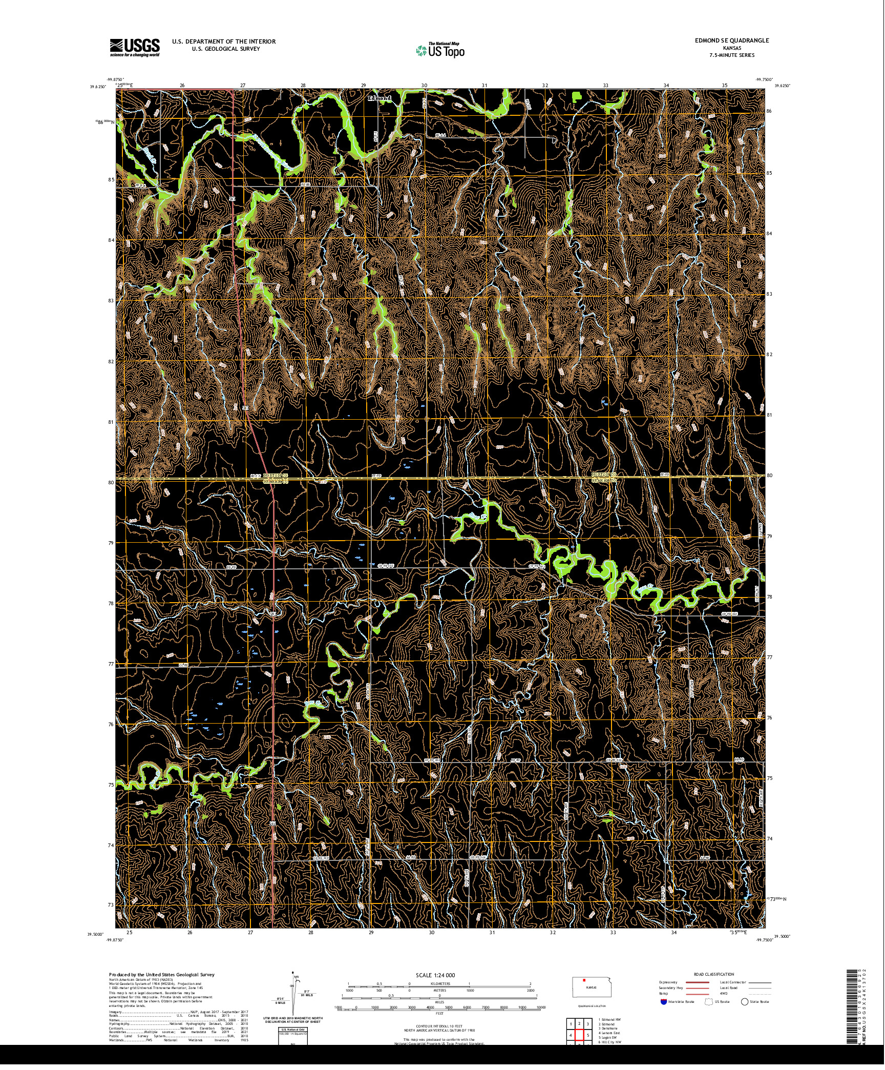 US TOPO 7.5-MINUTE MAP FOR EDMOND SE, KS