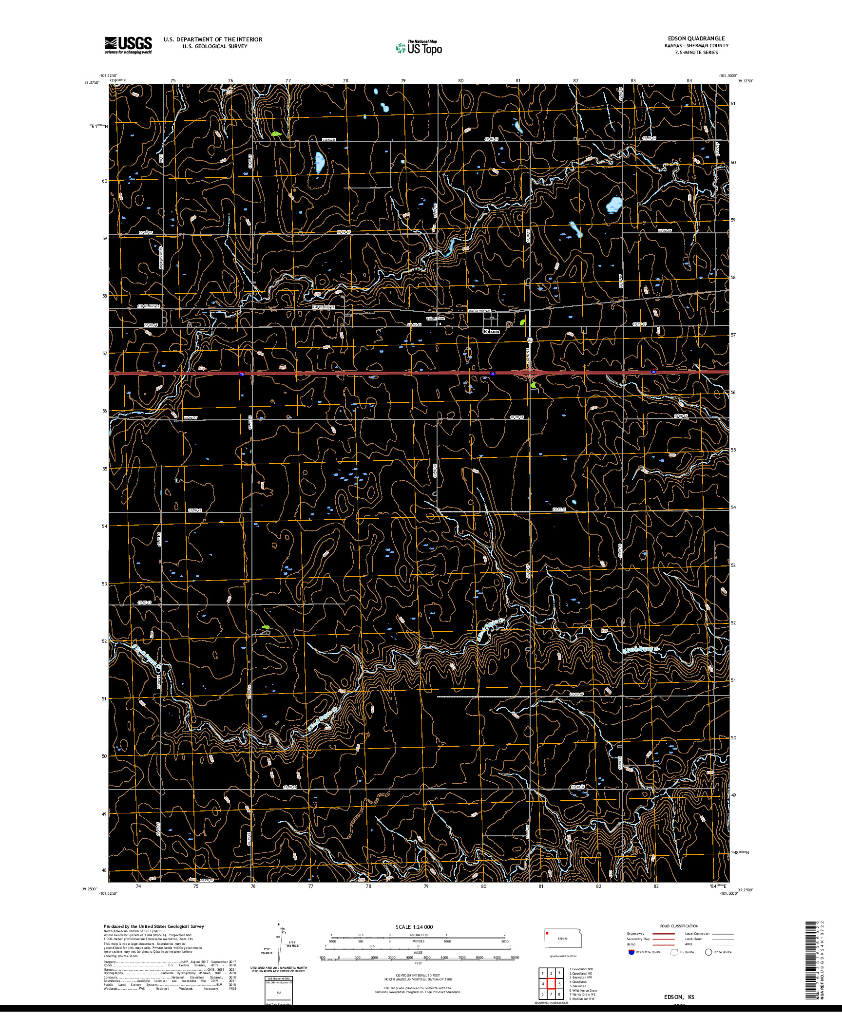 US TOPO 7.5-MINUTE MAP FOR EDSON, KS