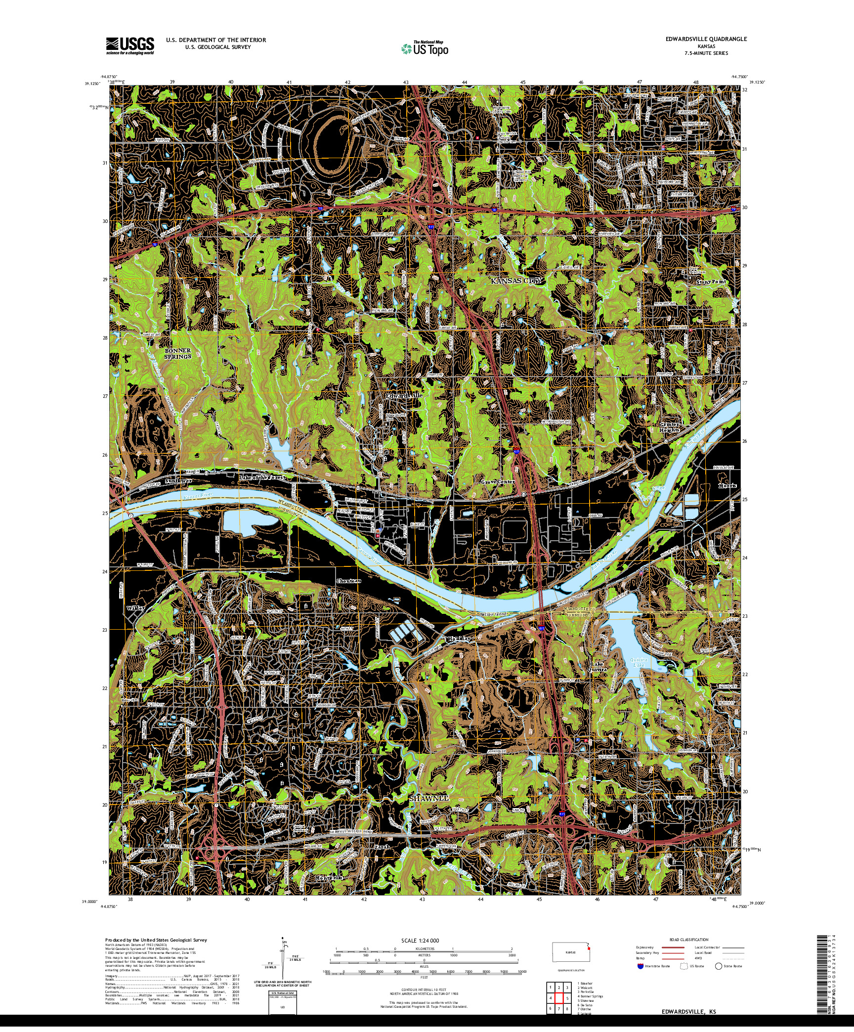 US TOPO 7.5-MINUTE MAP FOR EDWARDSVILLE, KS