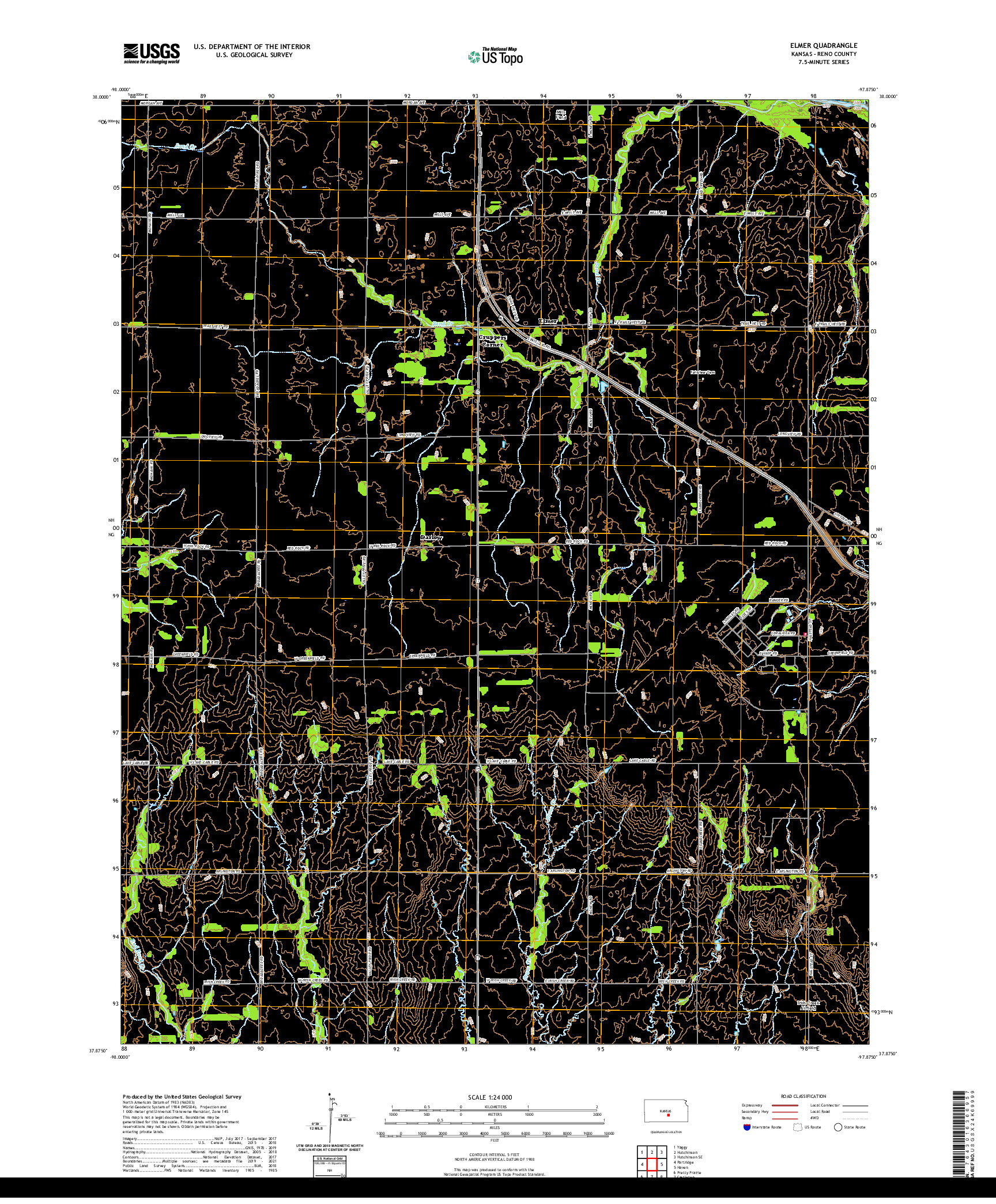 US TOPO 7.5-MINUTE MAP FOR ELMER, KS