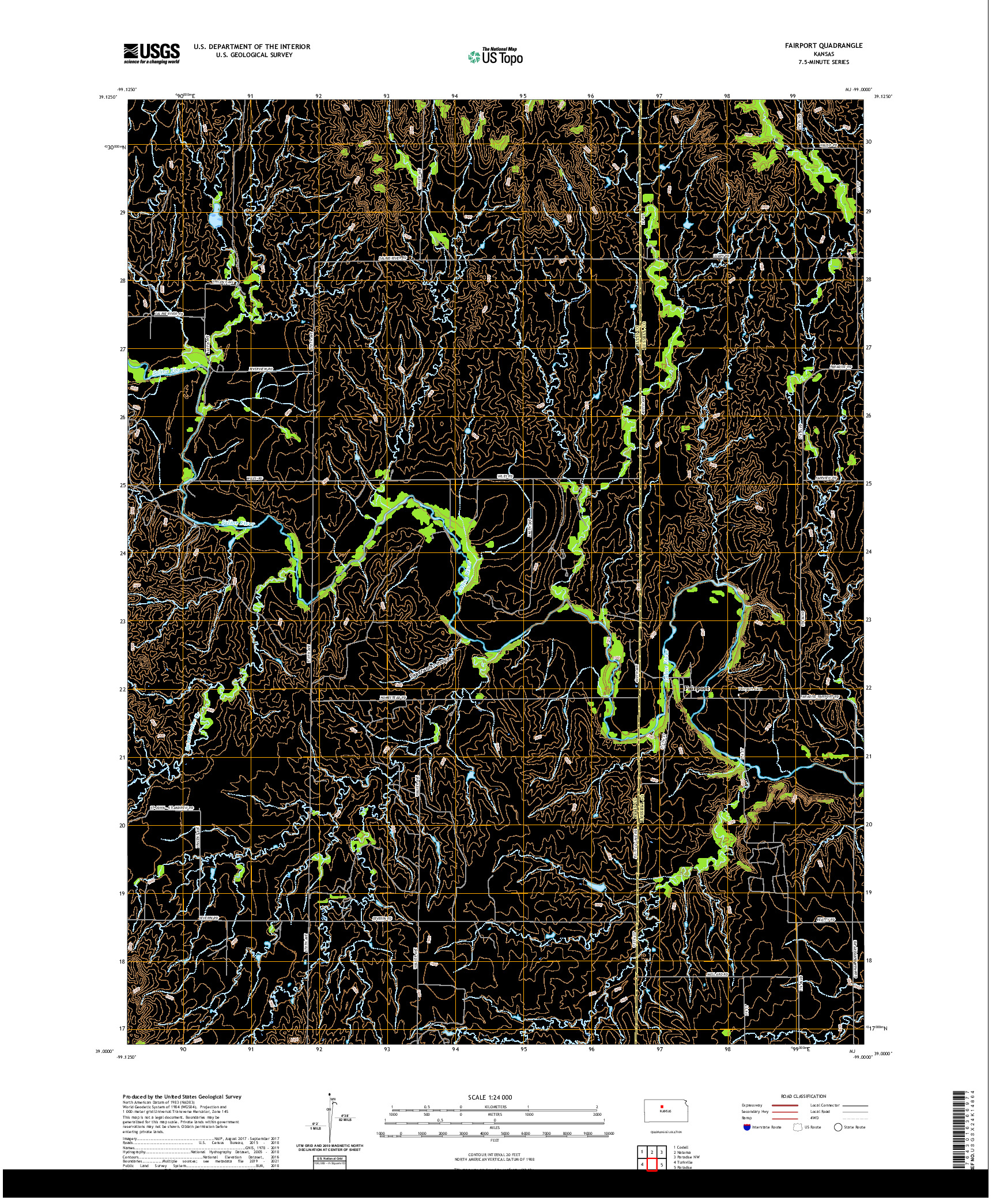 US TOPO 7.5-MINUTE MAP FOR FAIRPORT, KS