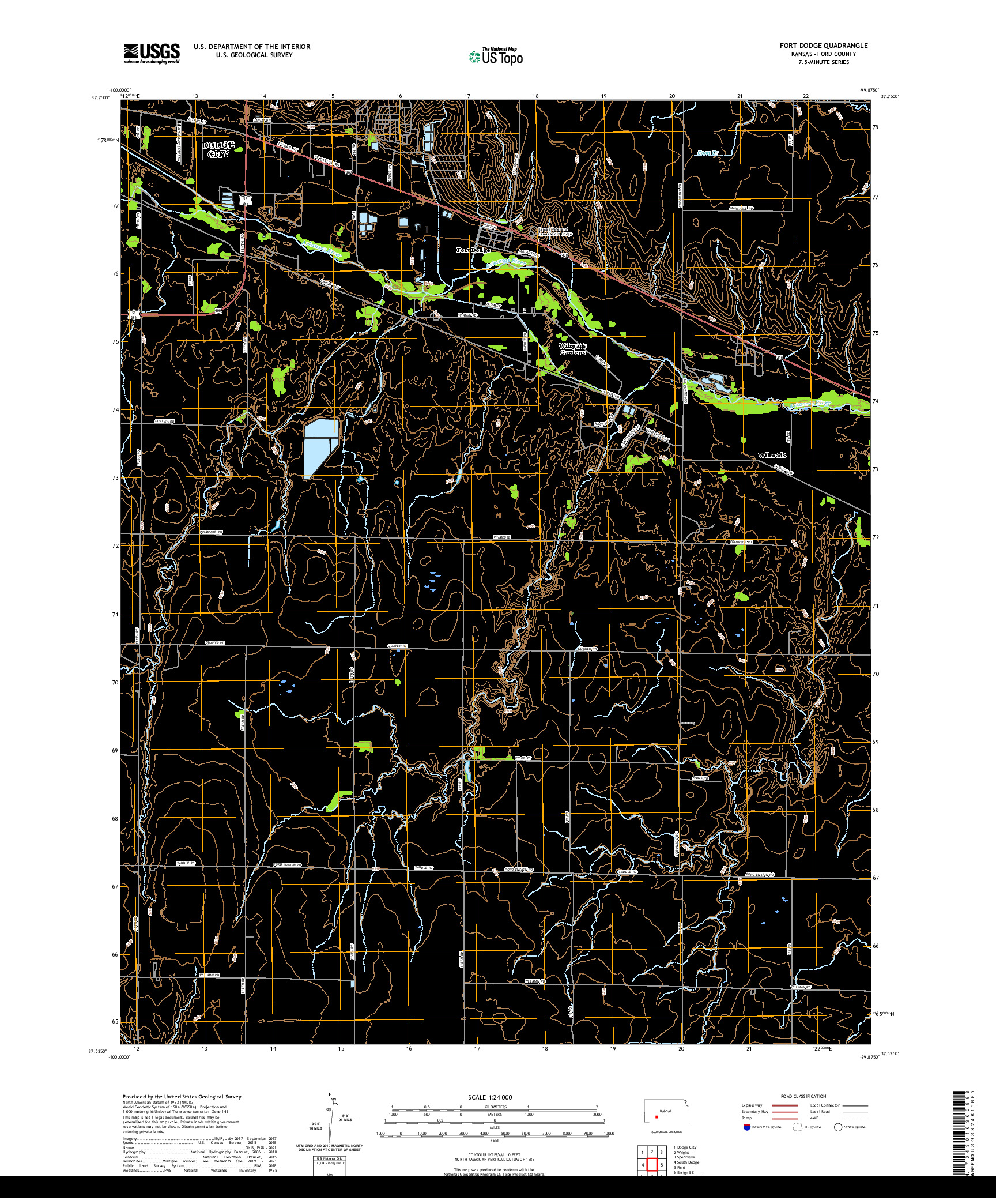 US TOPO 7.5-MINUTE MAP FOR FORT DODGE, KS