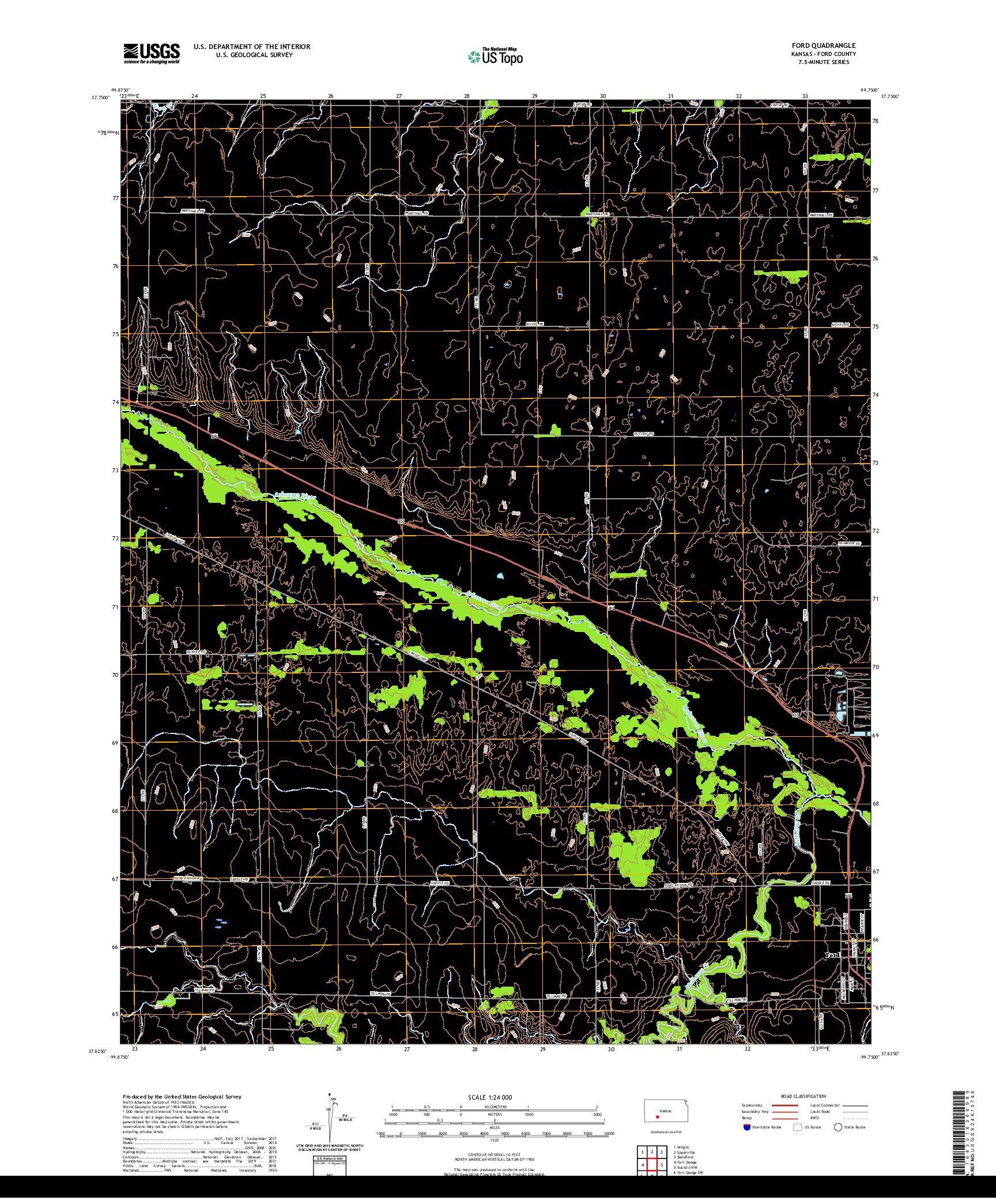 US TOPO 7.5-MINUTE MAP FOR FORD, KS