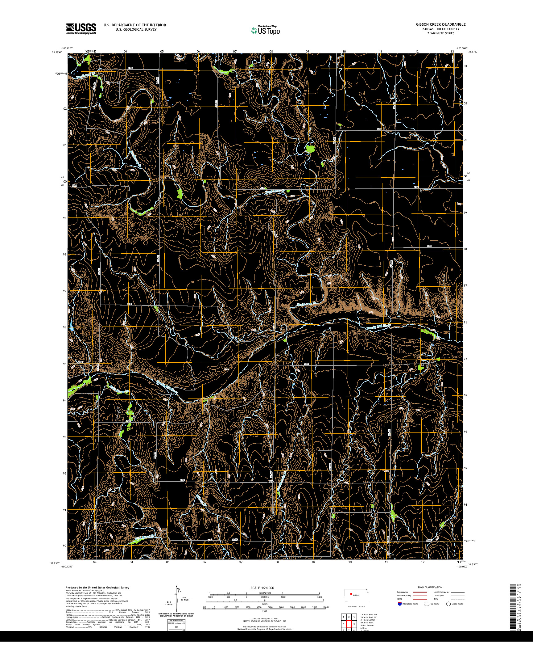 US TOPO 7.5-MINUTE MAP FOR GIBSON CREEK, KS