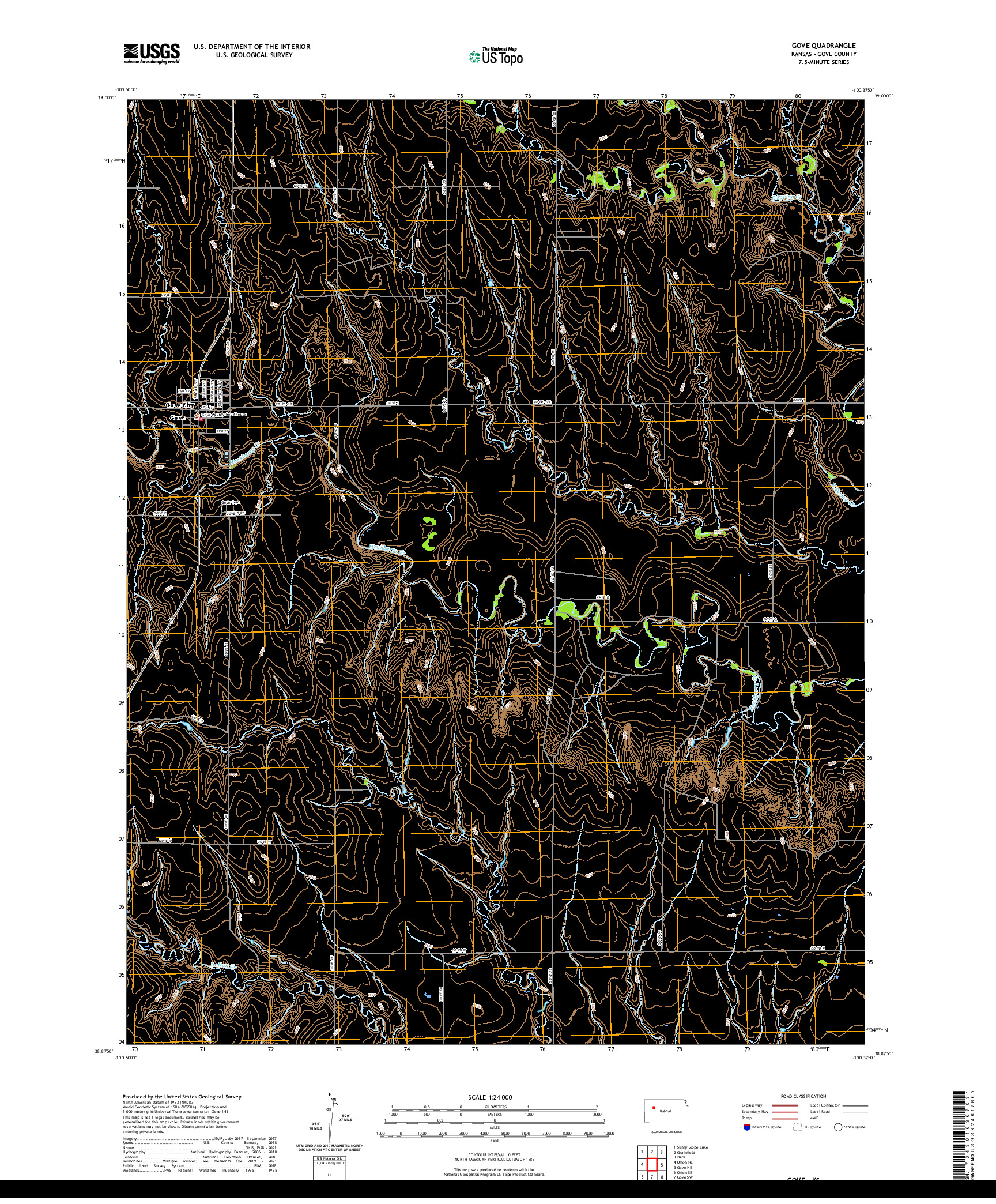 US TOPO 7.5-MINUTE MAP FOR GOVE, KS