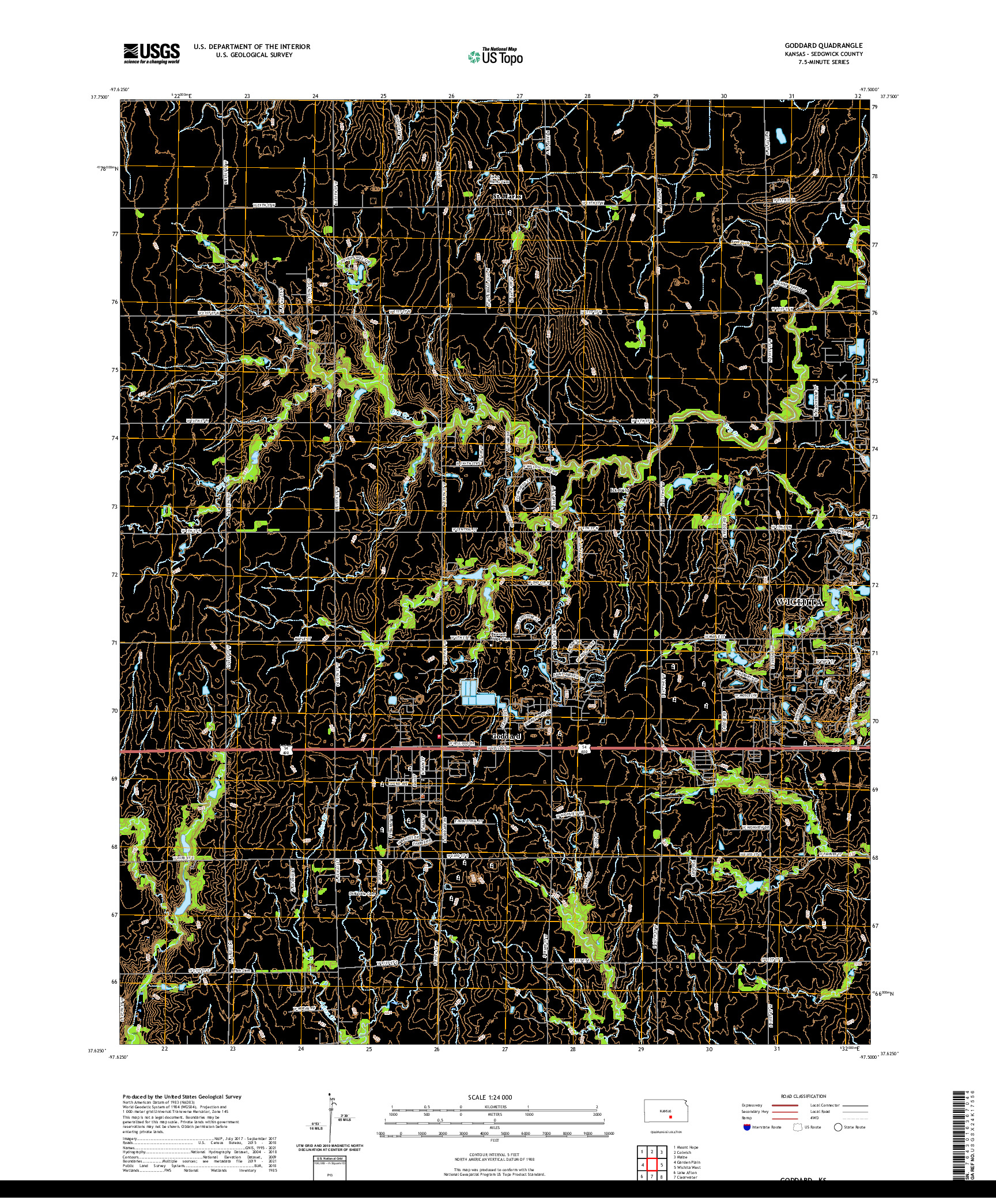 US TOPO 7.5-MINUTE MAP FOR GODDARD, KS